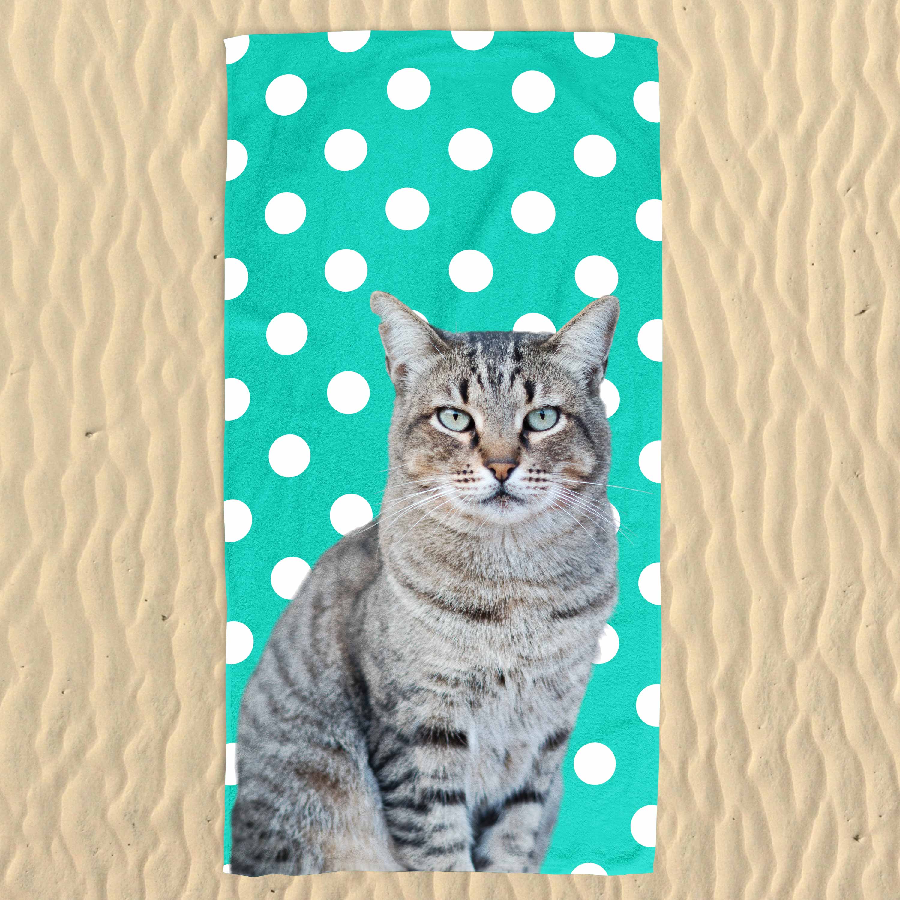 Your Cat Spots Pattern Beach Towel