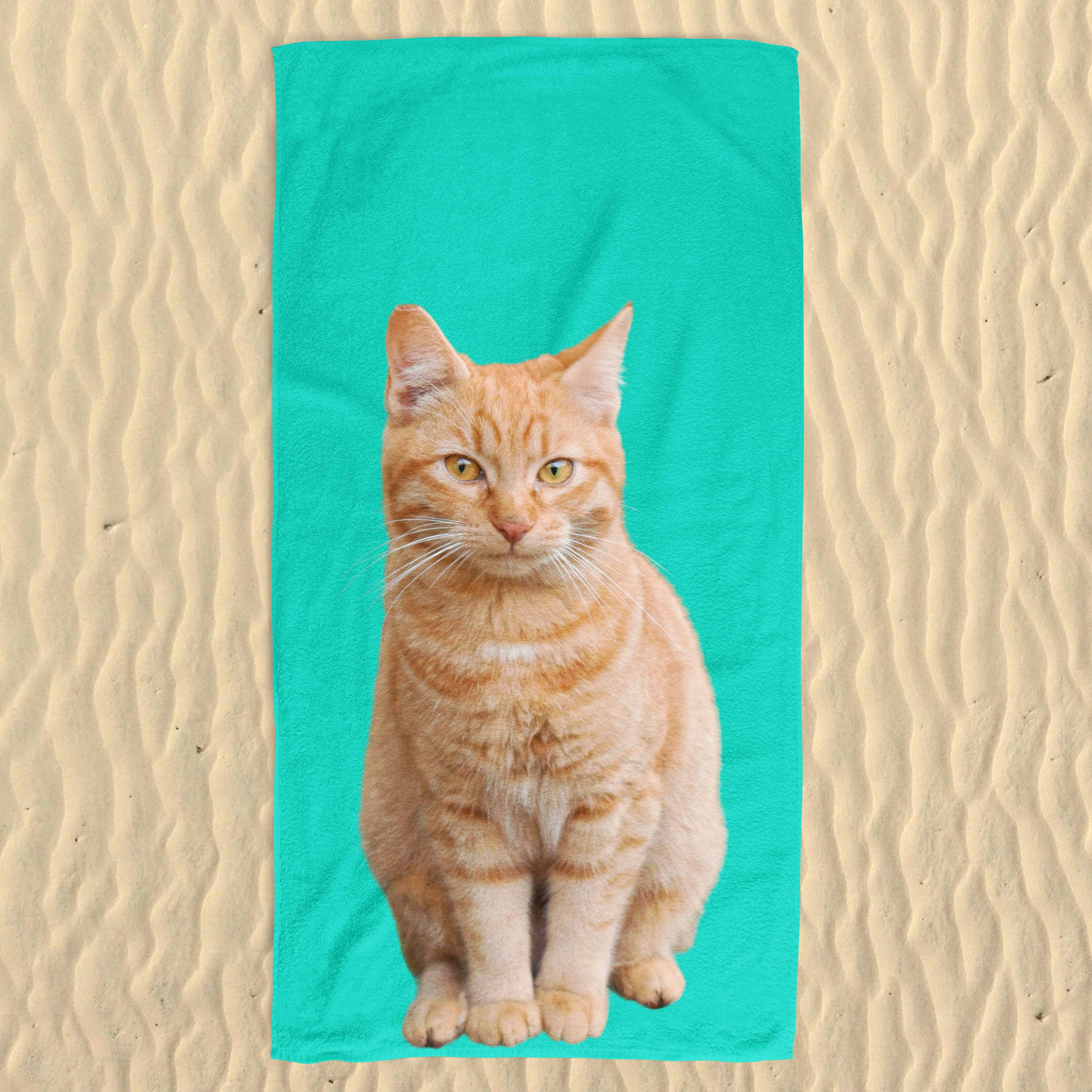 Your Cat Colour Background Beach Towel