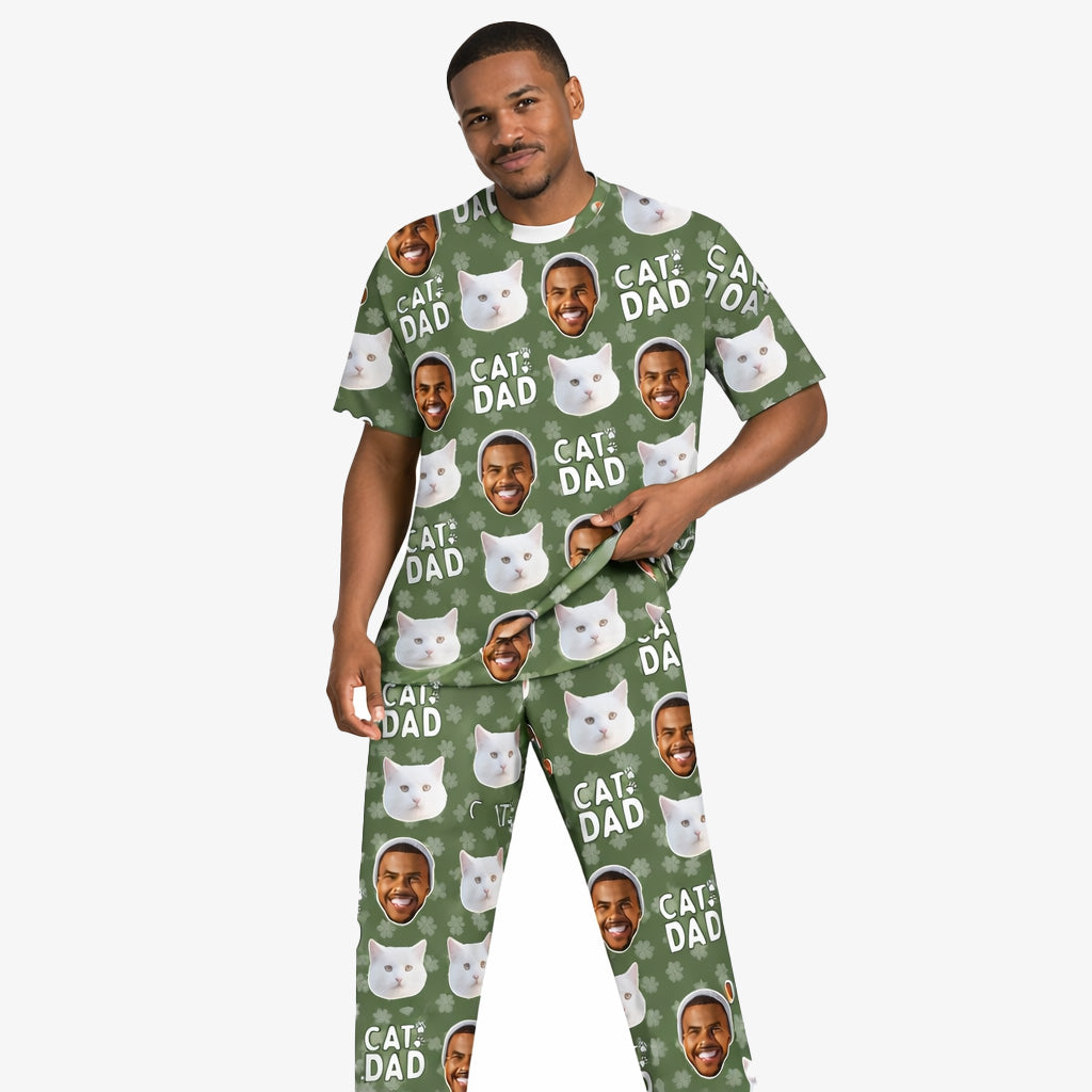 Men's Cat Dad Personalised Pyjamas - Trouser Set
