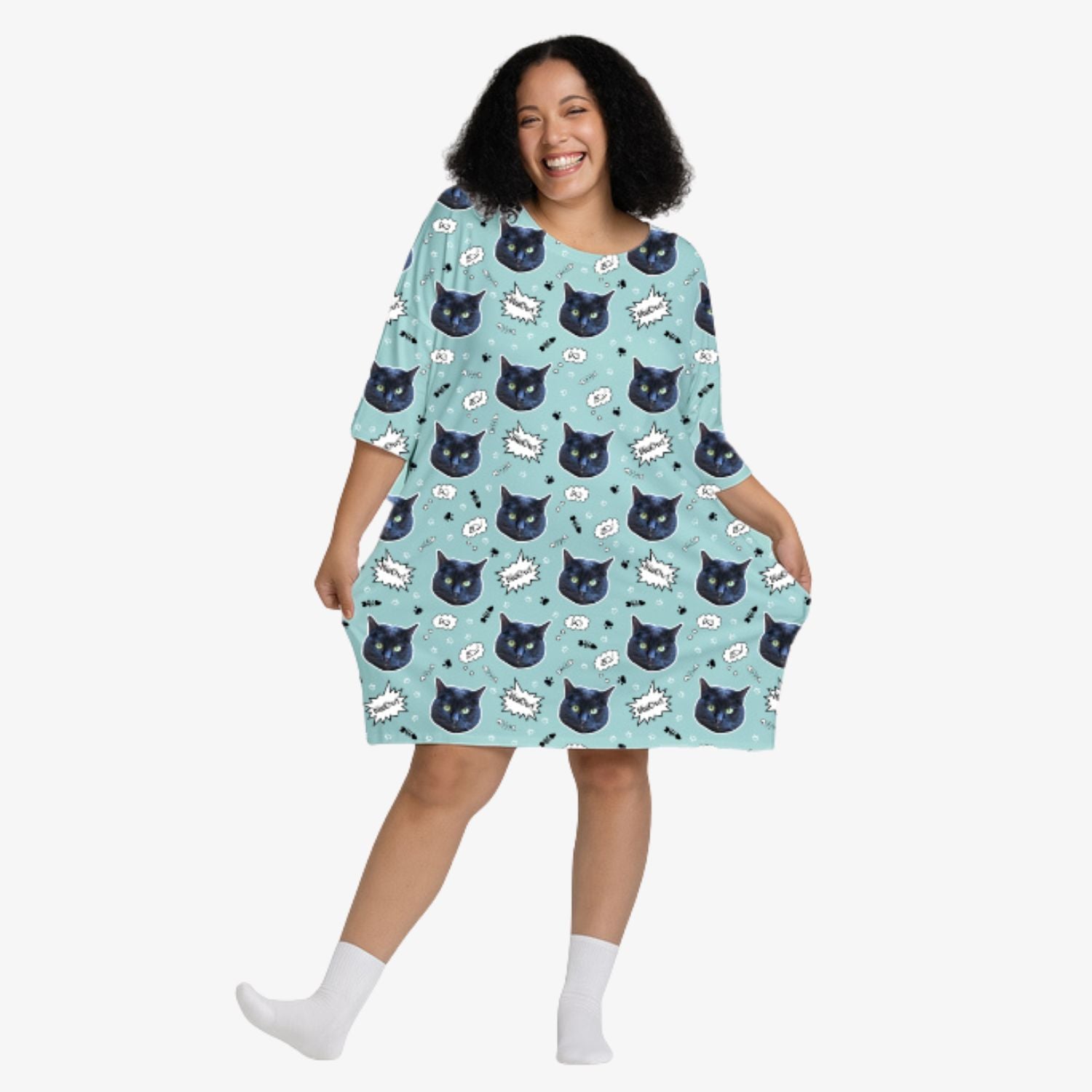 Meow Cat Faces Custom Sleep Tee