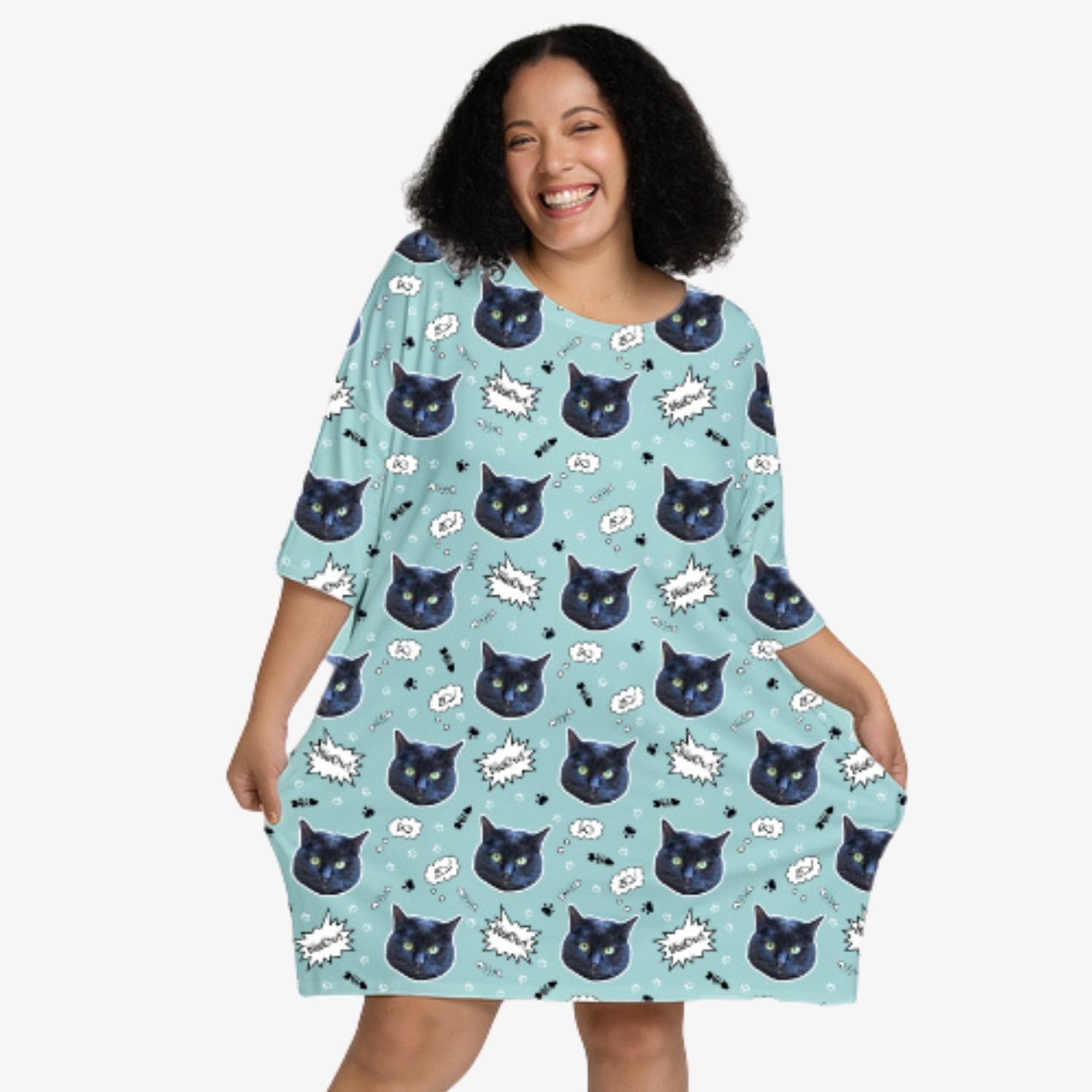 Meow Cat Faces Custom Sleep Tee