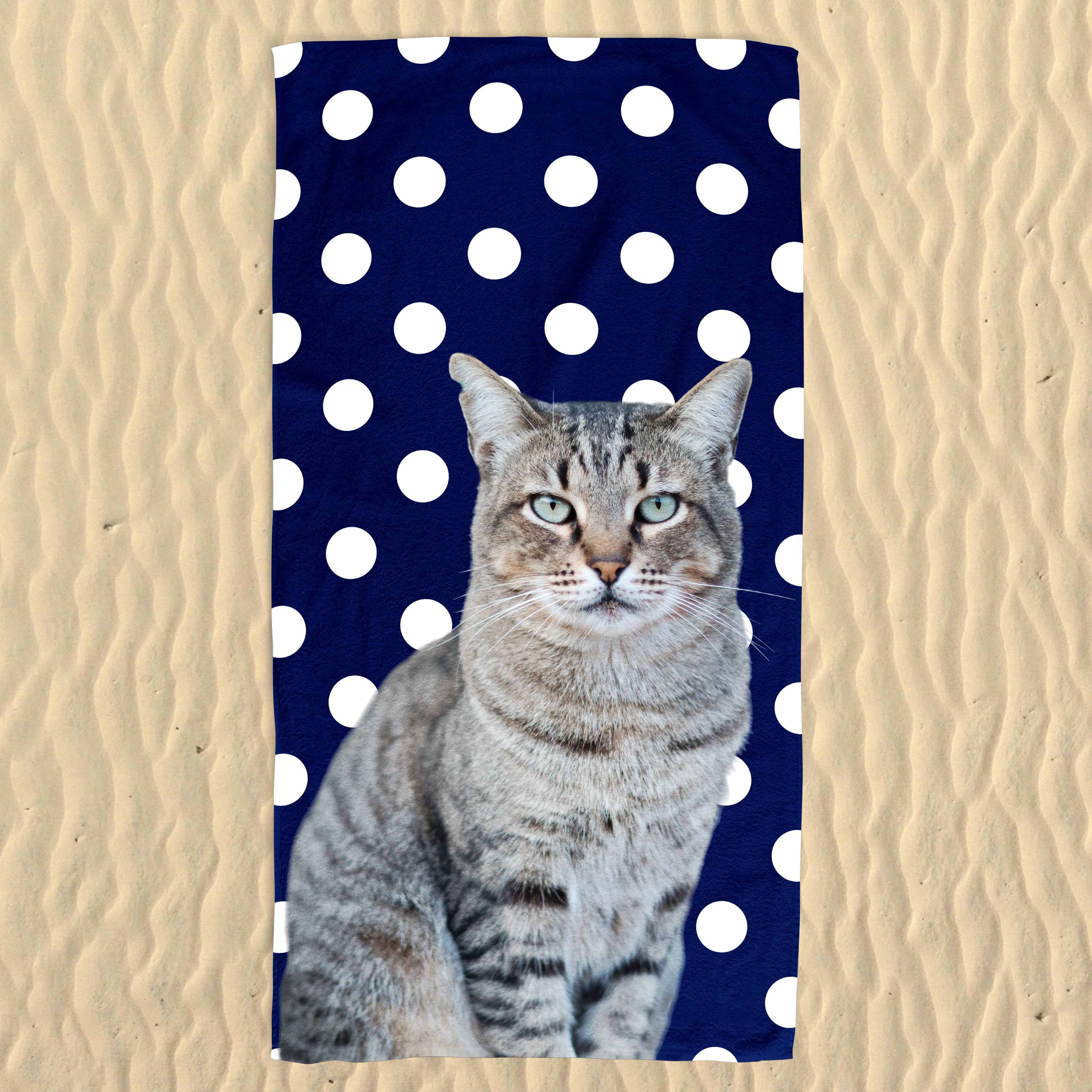 Your Cat Spots Pattern Beach Towel