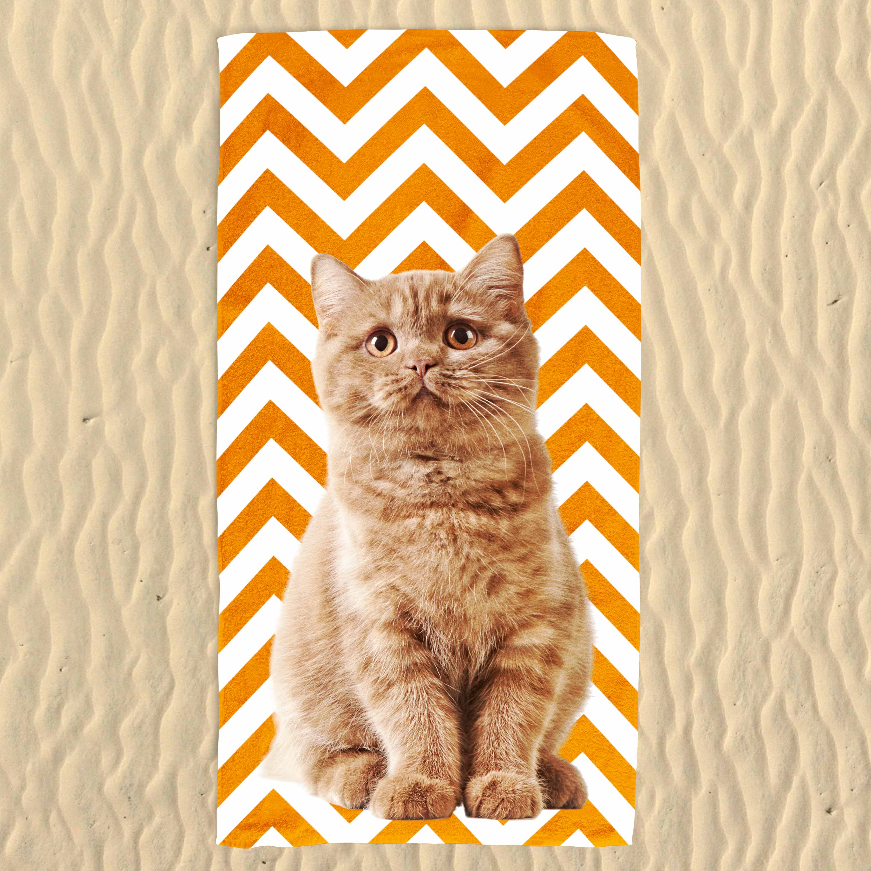 Your Cat Zig Zag Pattern Beach Towel