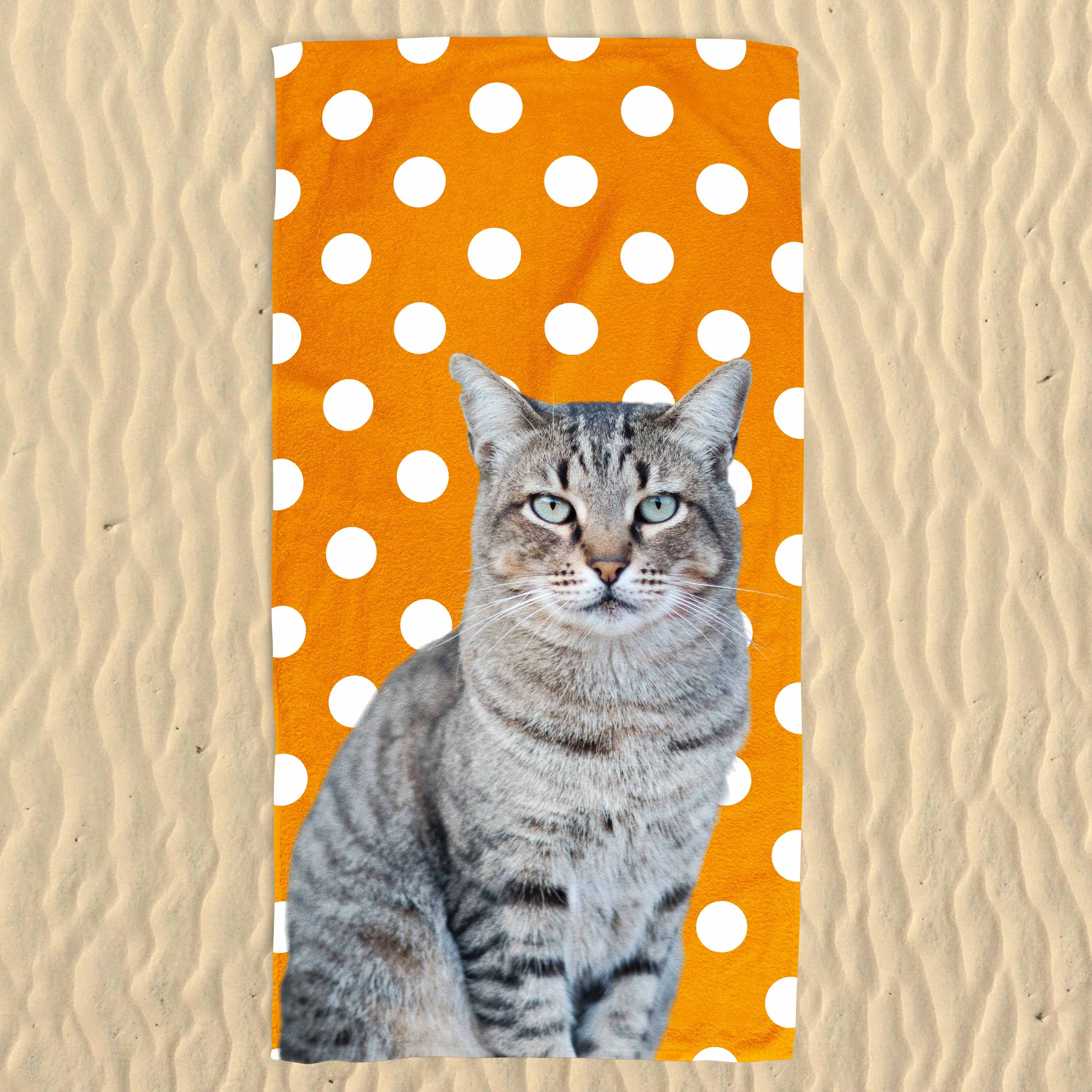 Your Cat Spots Pattern Beach Towel