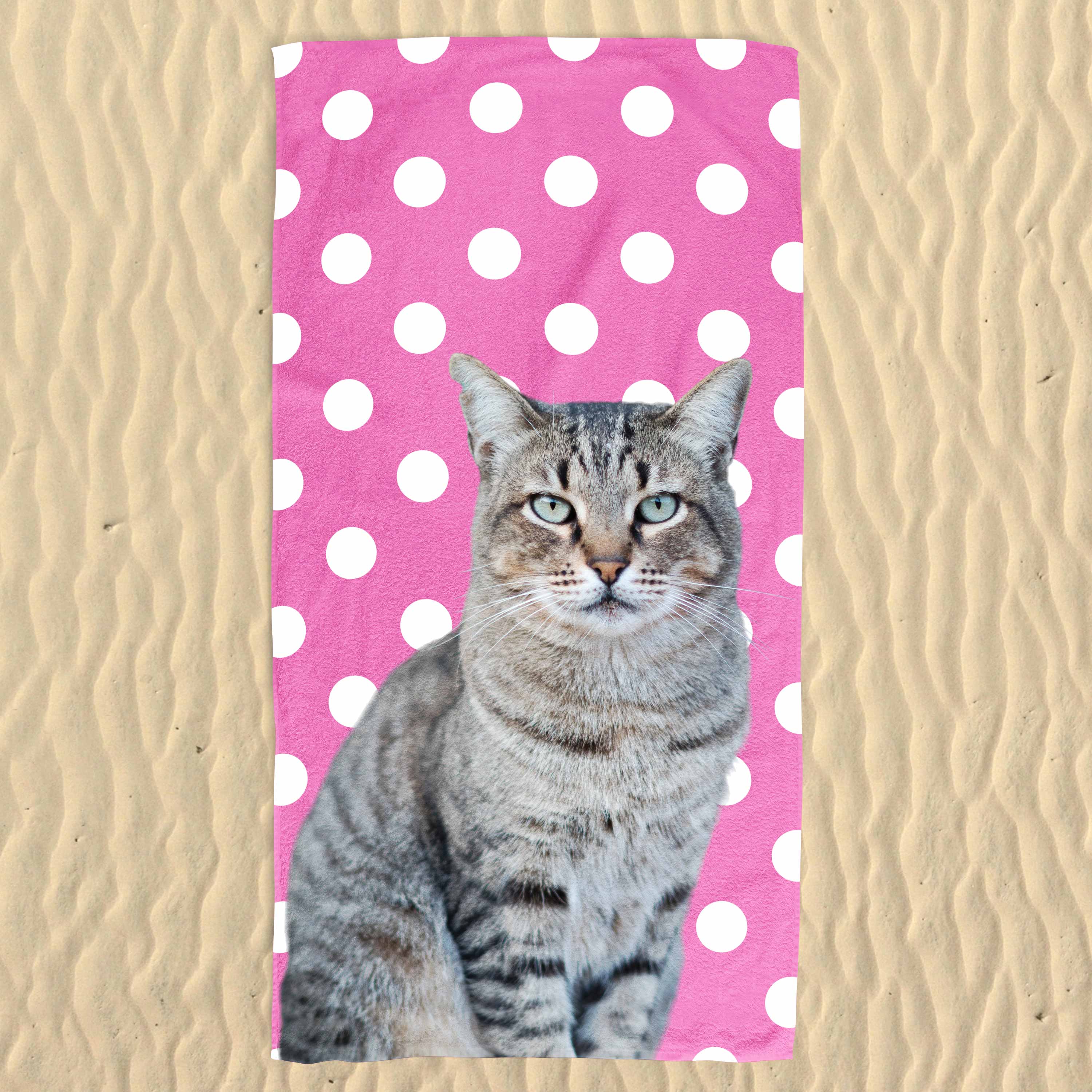 Your Cat Spots Pattern Beach Towel