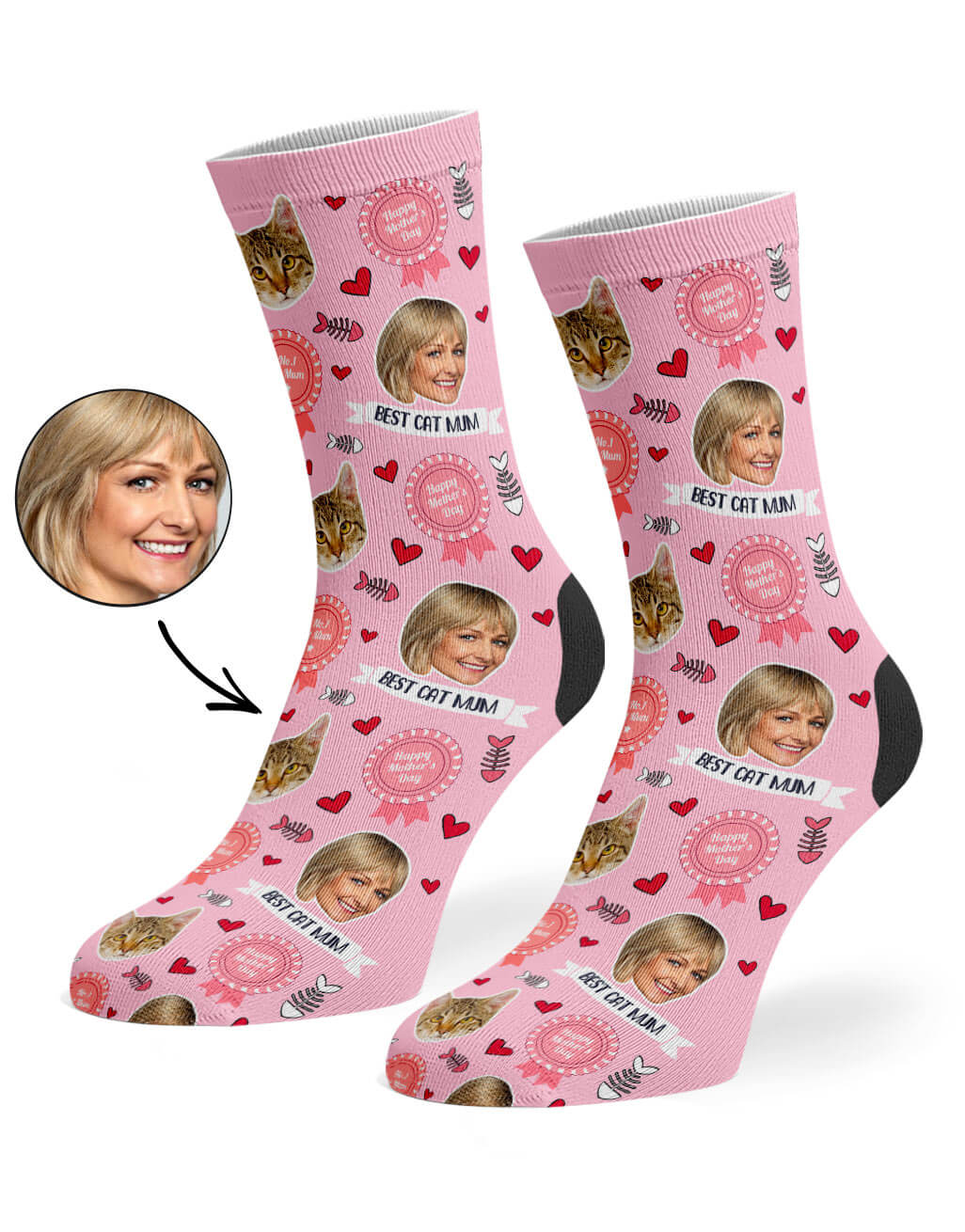 Best Cat Mum Face Socks
