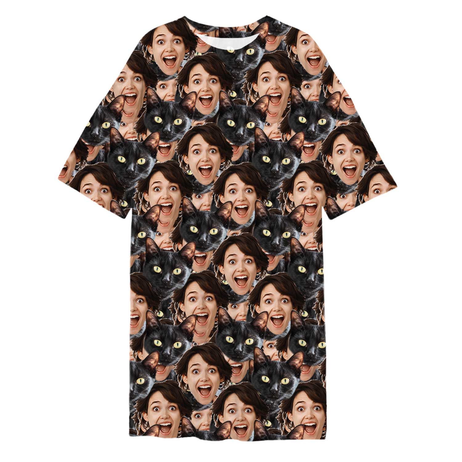 Cat Face Mash Custom Sleep Tee