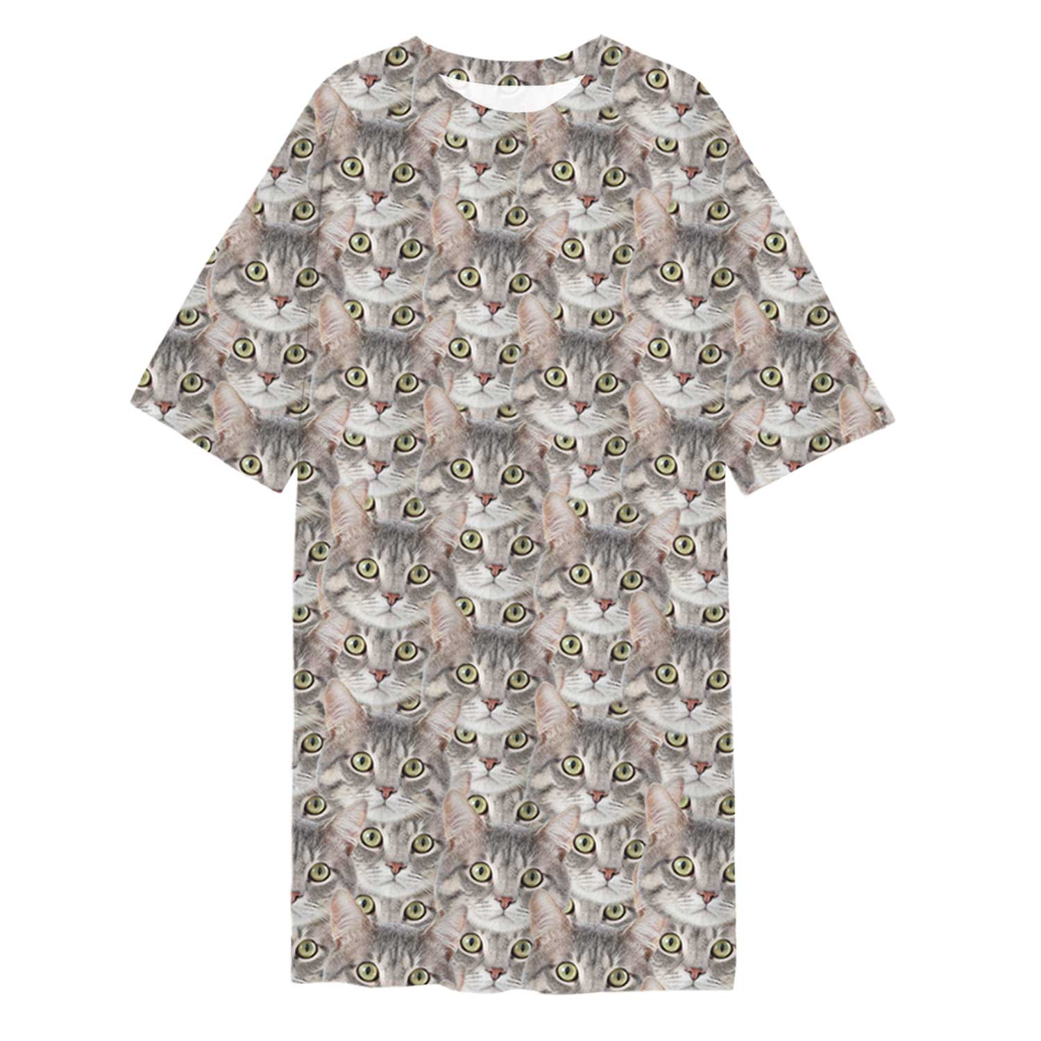 Cat Face Mash Custom Sleep Tee