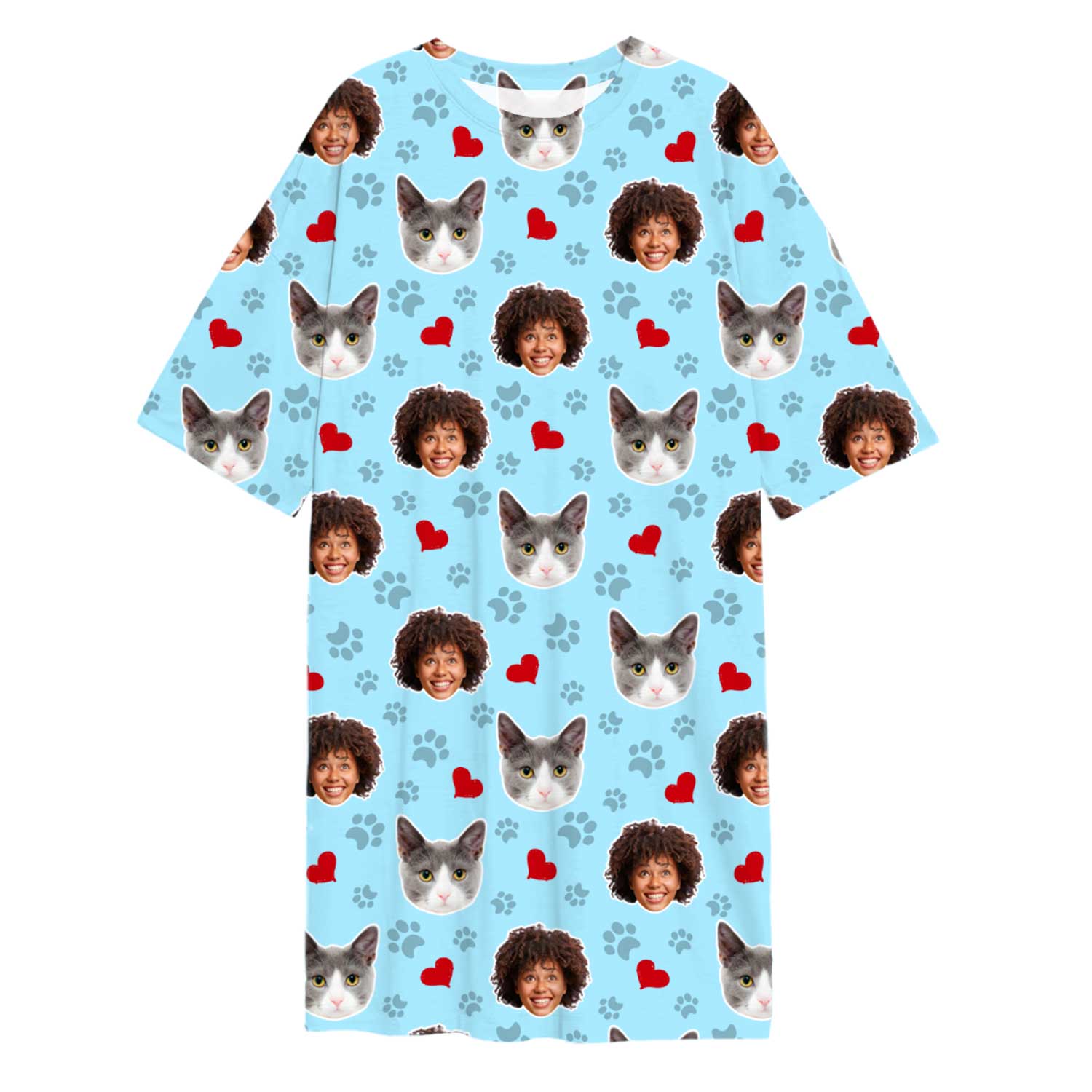 Paws & Hearts Print Custom Sleep Tee