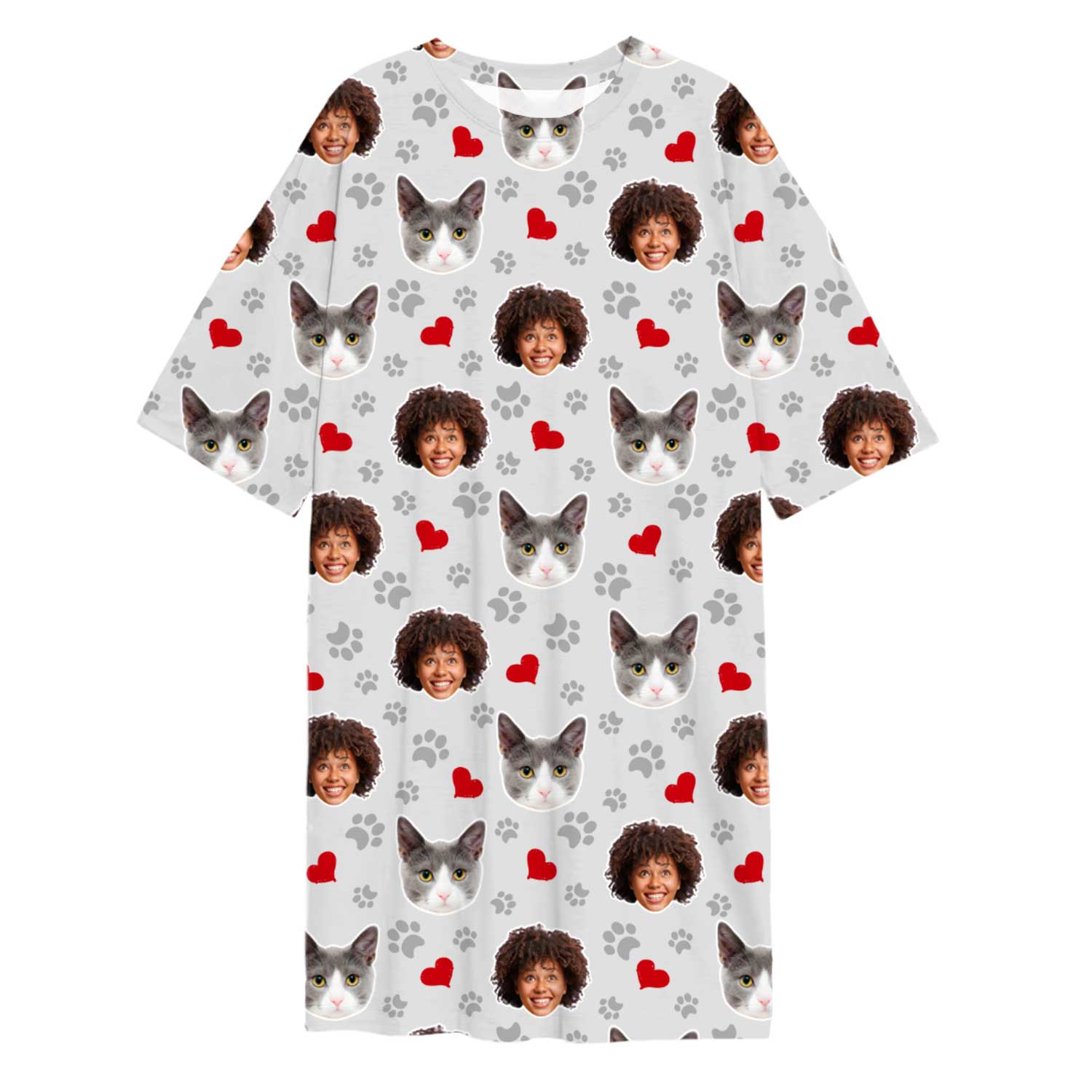 Paws & Hearts Print Custom Sleep Tee