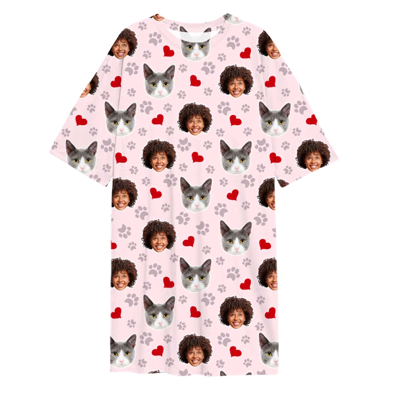 Paws & Hearts Print Custom Sleep Tee