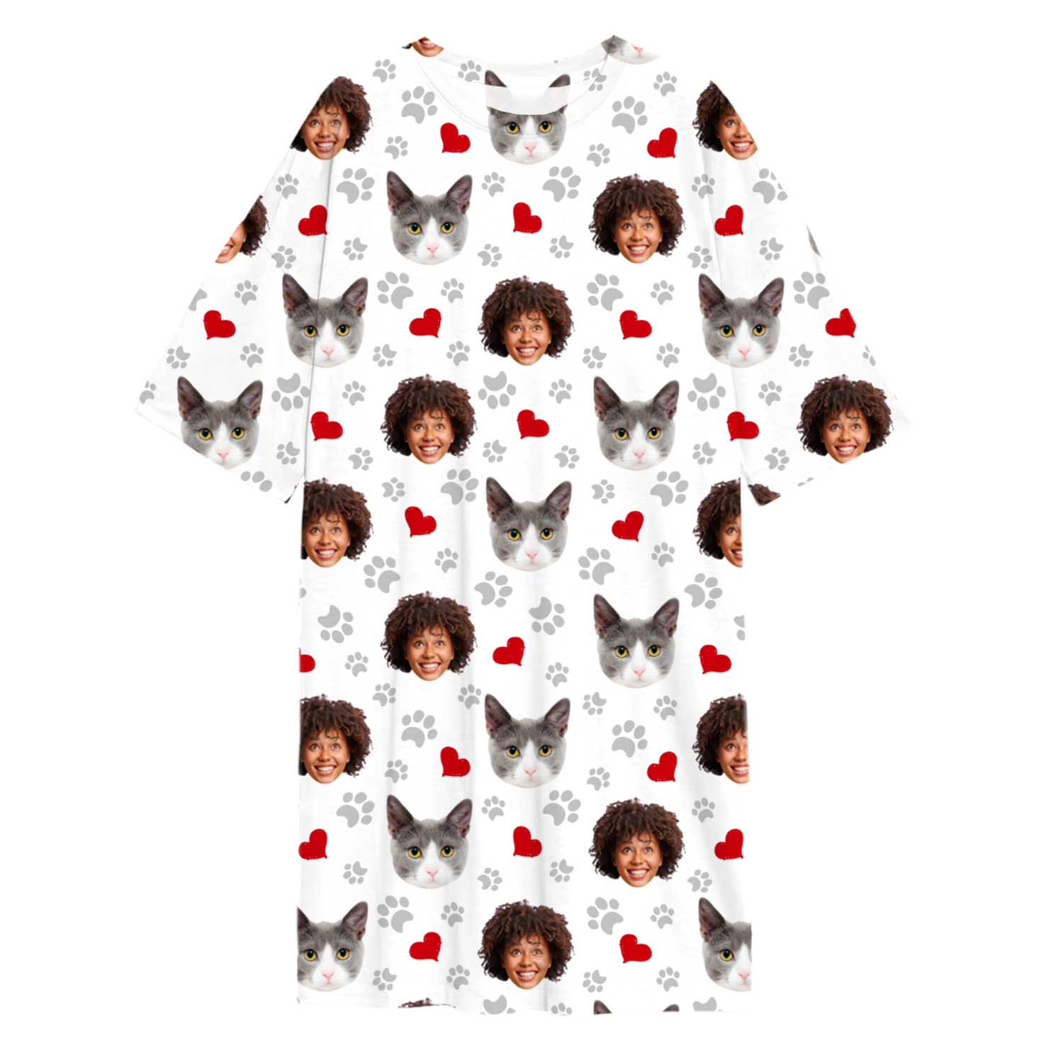 Paws & Hearts Print Custom Sleep Tee