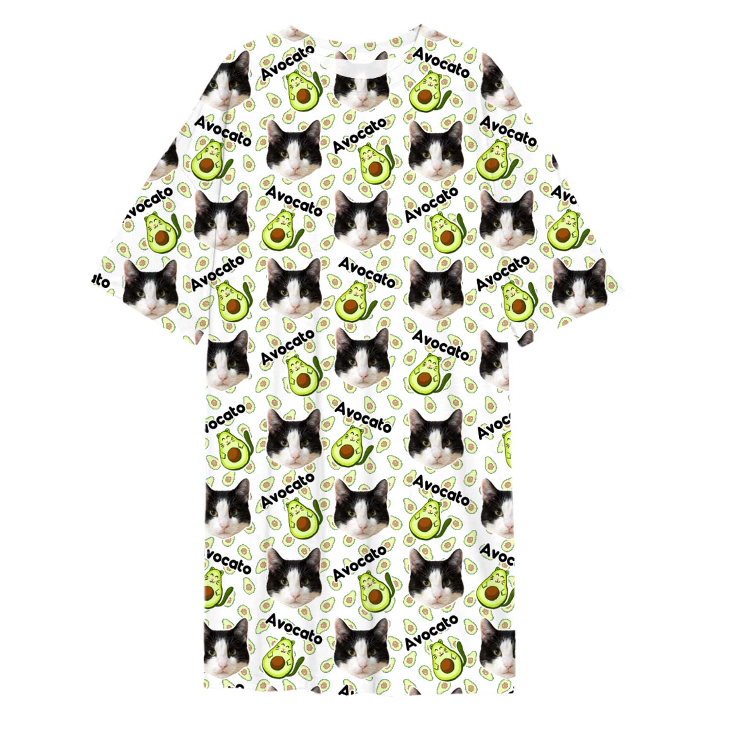 Avocato Cat Faces Custom Sleep Tee