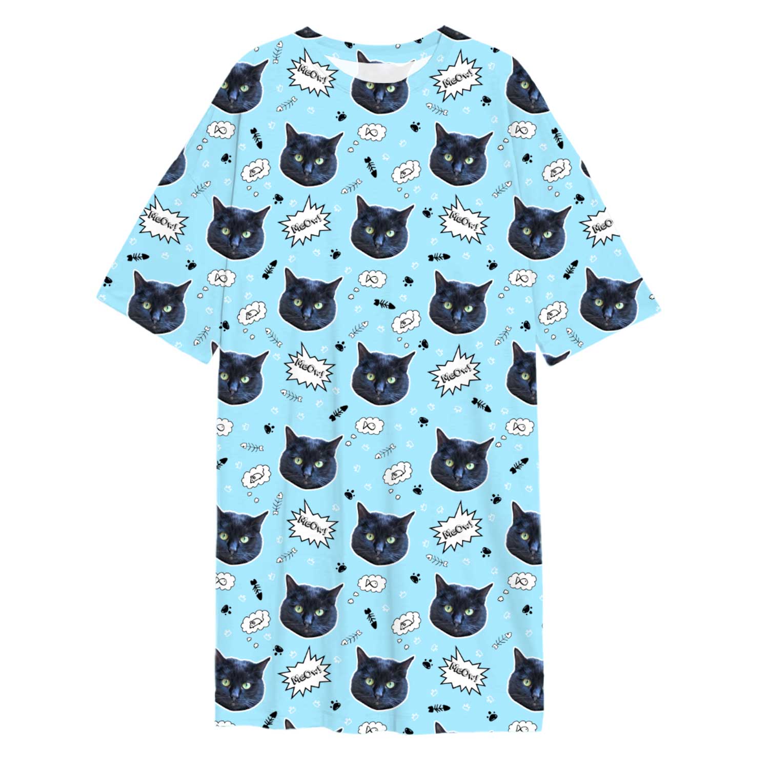 Meow Cat Faces Custom Sleep Tee