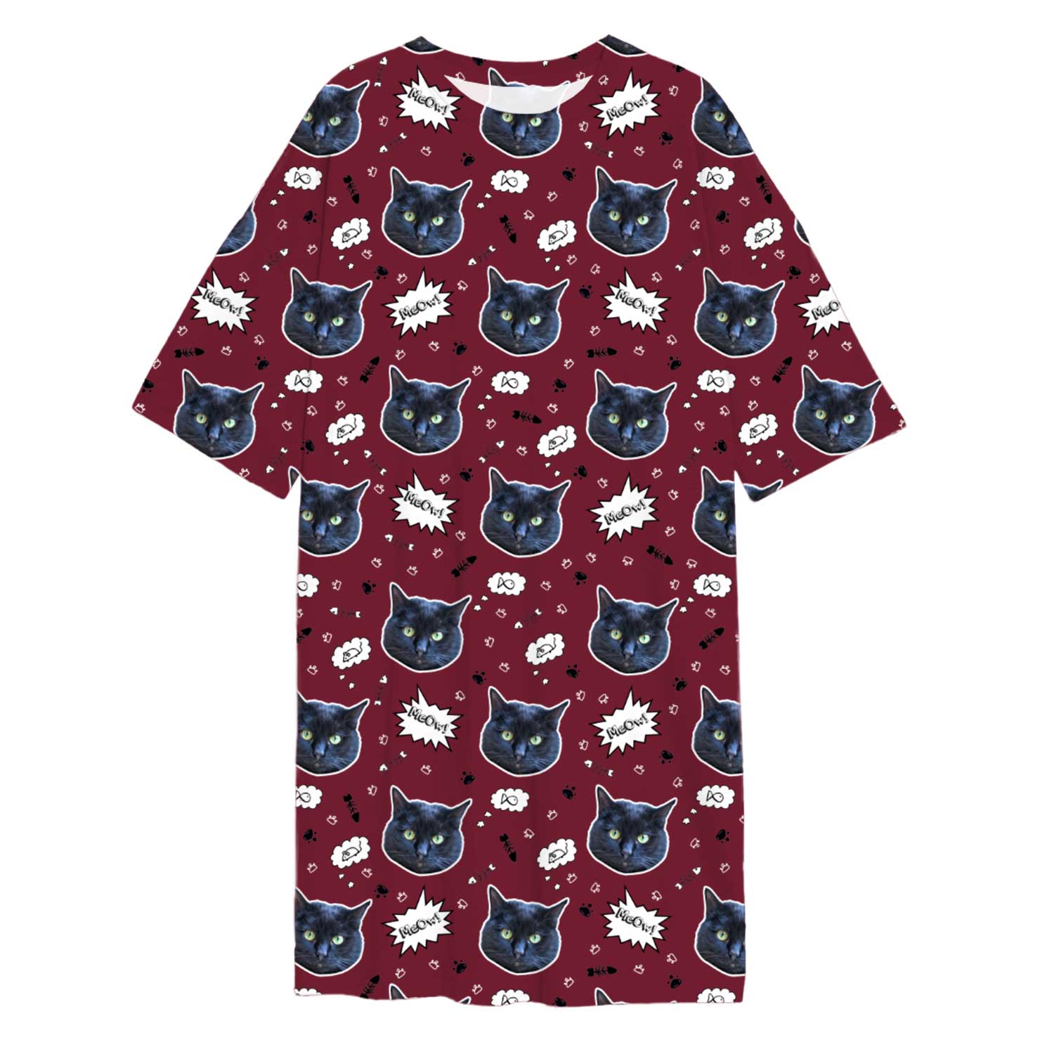 Meow Cat Faces Custom Sleep Tee
