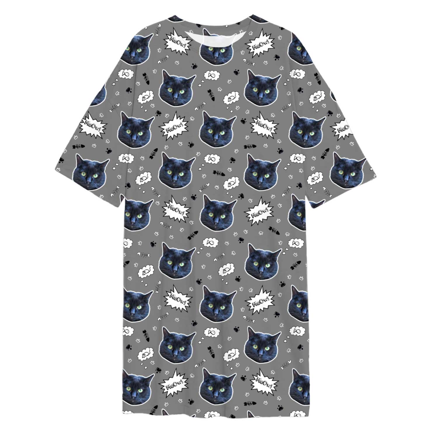 Meow Cat Faces Custom Sleep Tee