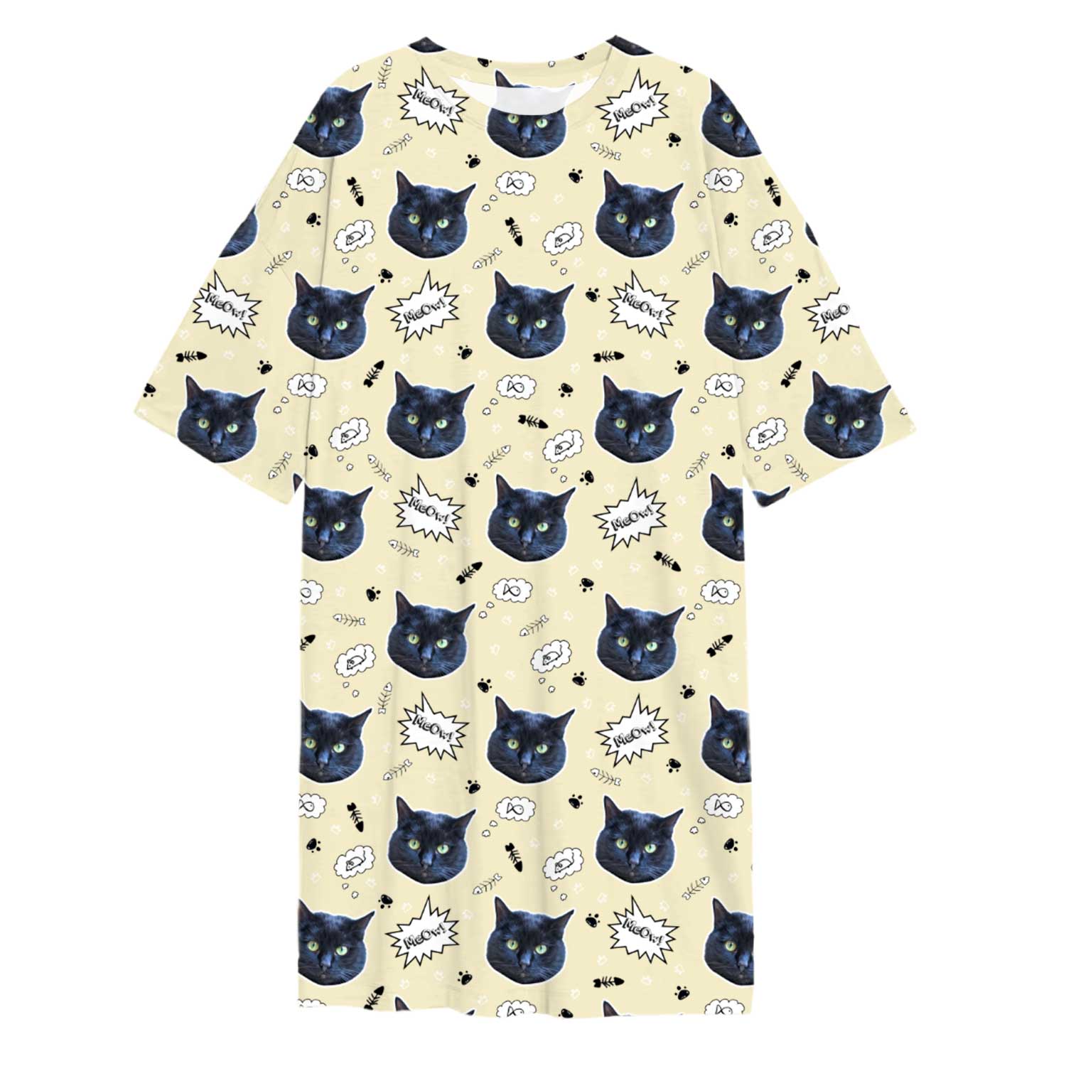 Meow Cat Faces Custom Sleep Tee