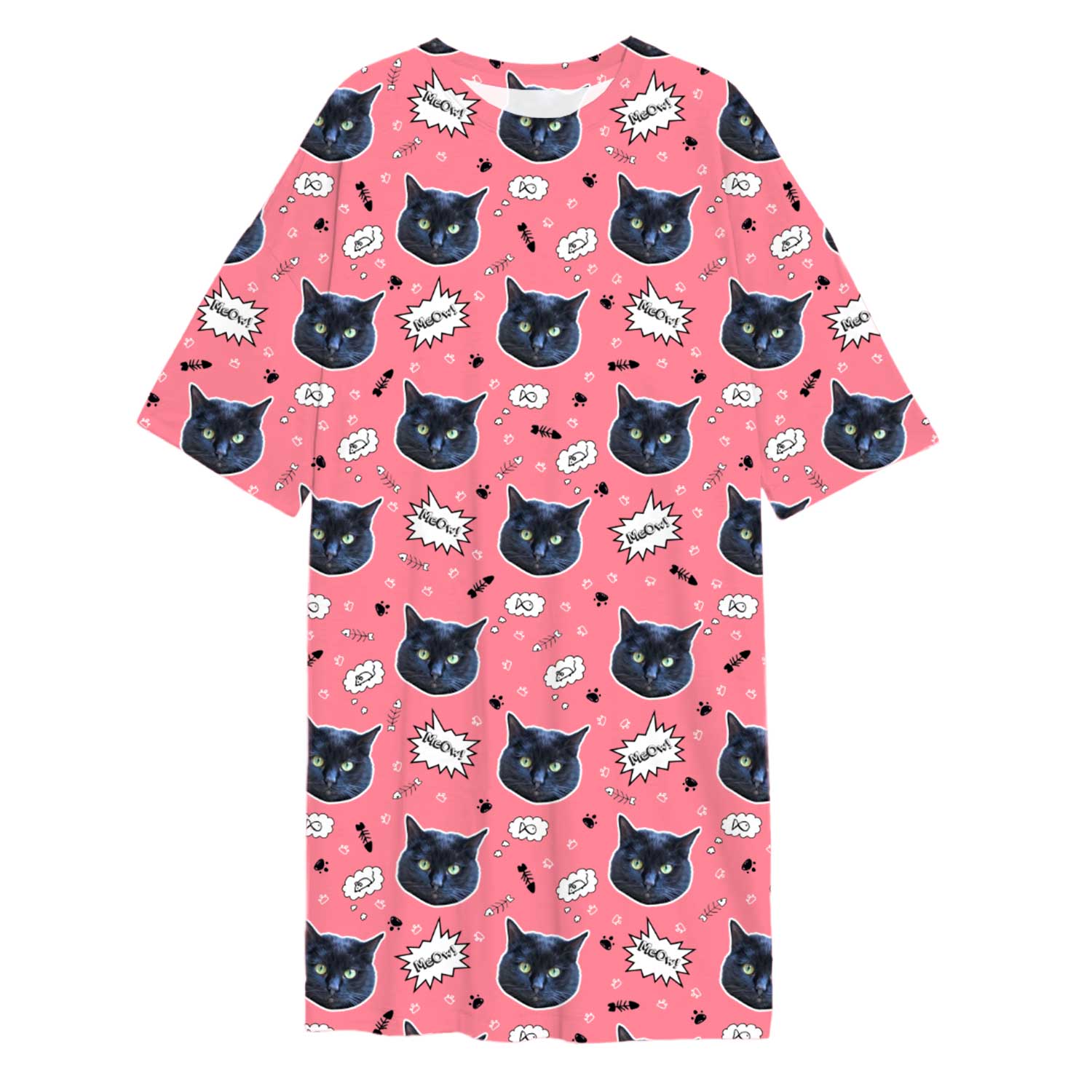 Meow Cat Faces Custom Sleep Tee