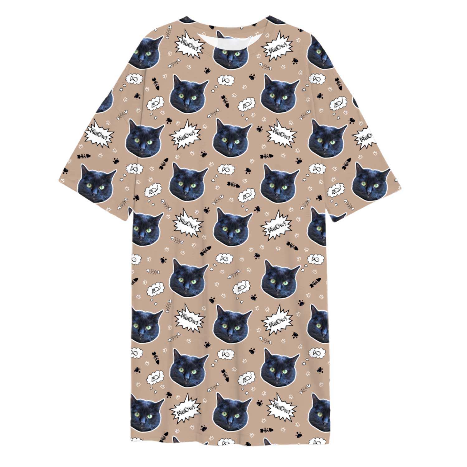 Meow Cat Faces Custom Sleep Tee