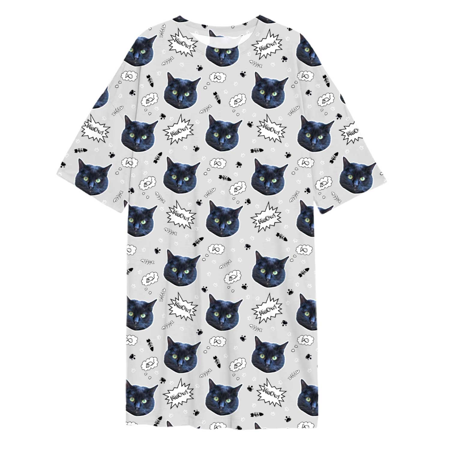 Meow Cat Faces Custom Sleep Tee