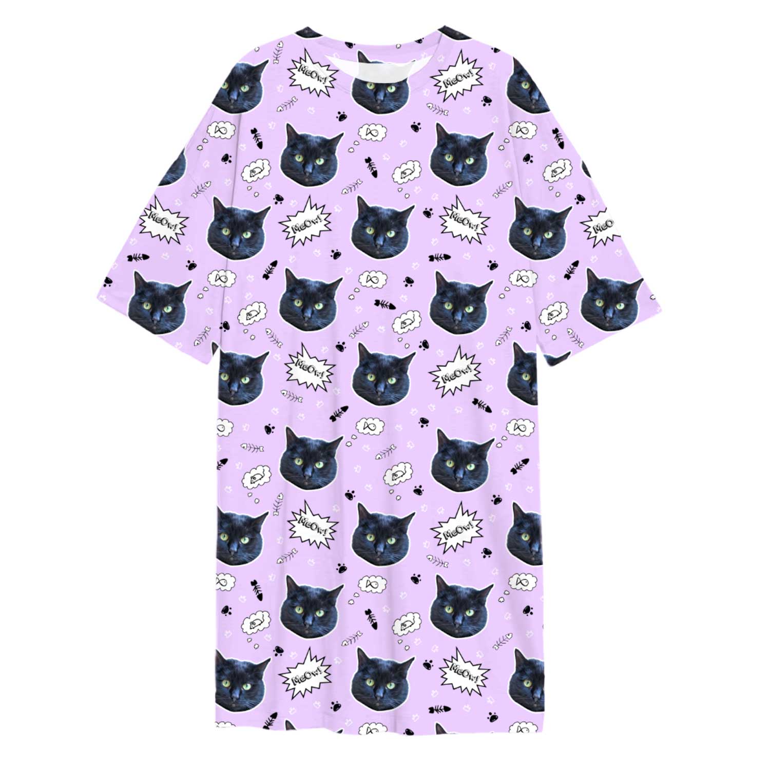 Meow Cat Faces Custom Sleep Tee