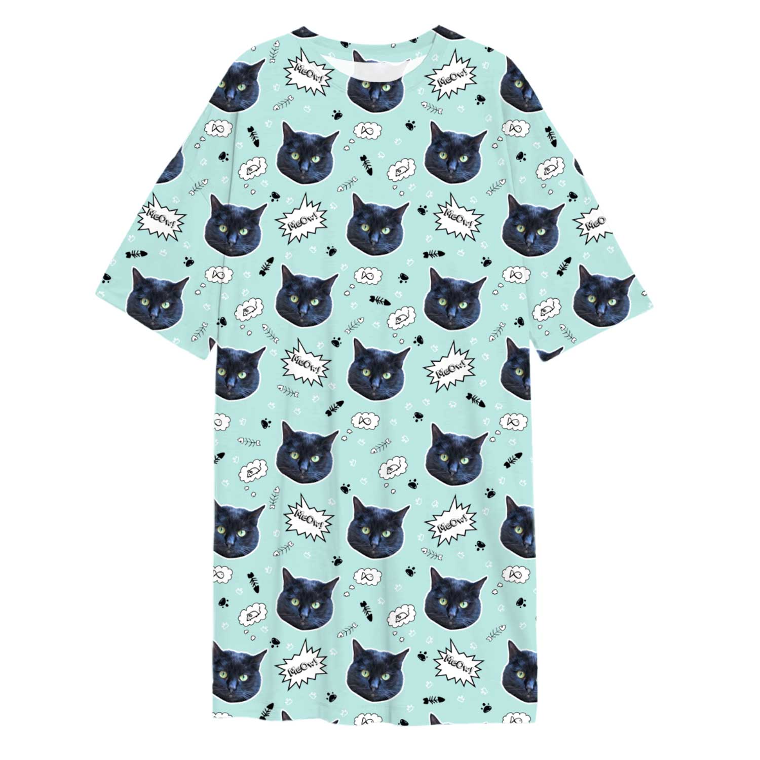 Meow Cat Faces Custom Sleep Tee