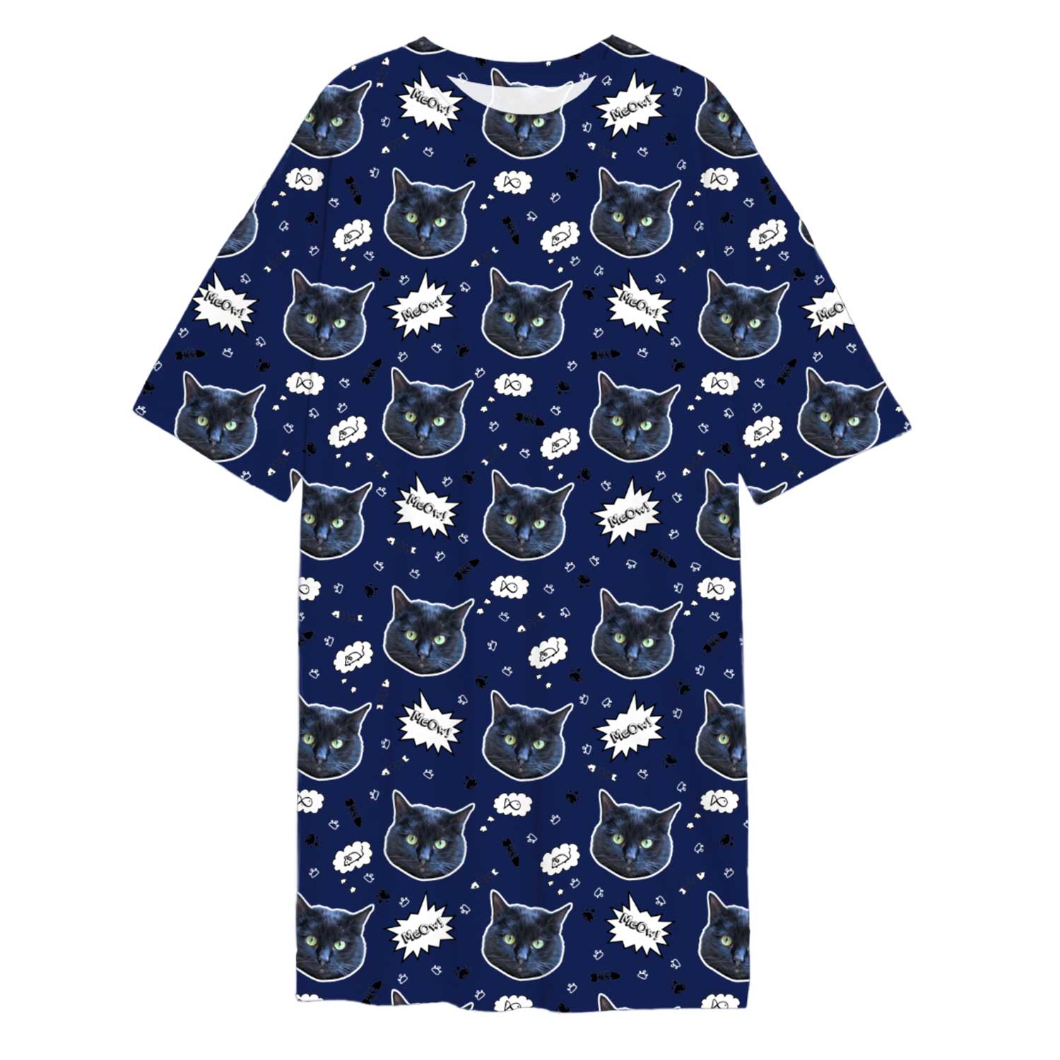 Meow Cat Faces Custom Sleep Tee