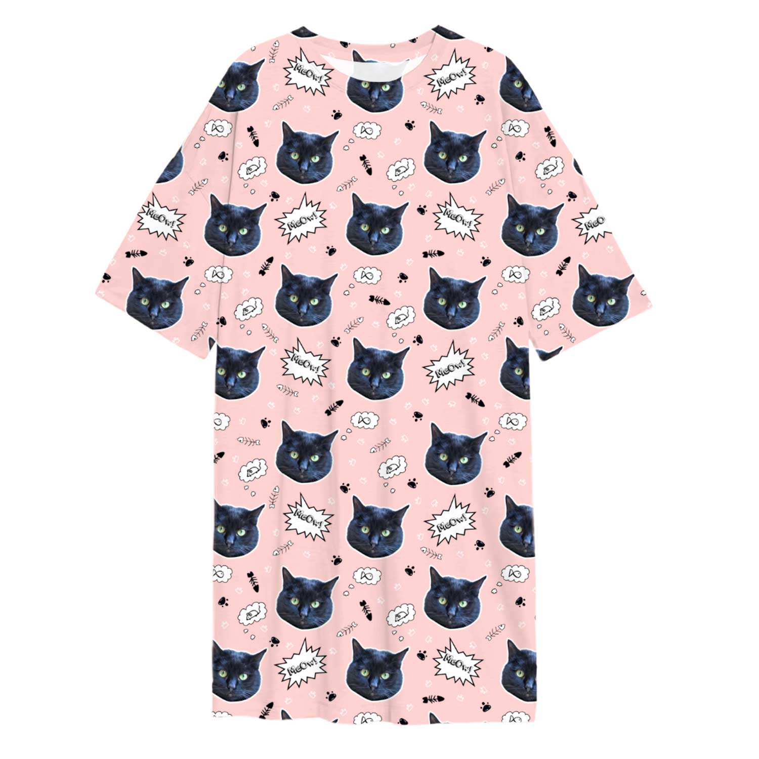 Meow Cat Faces Custom Sleep Tee