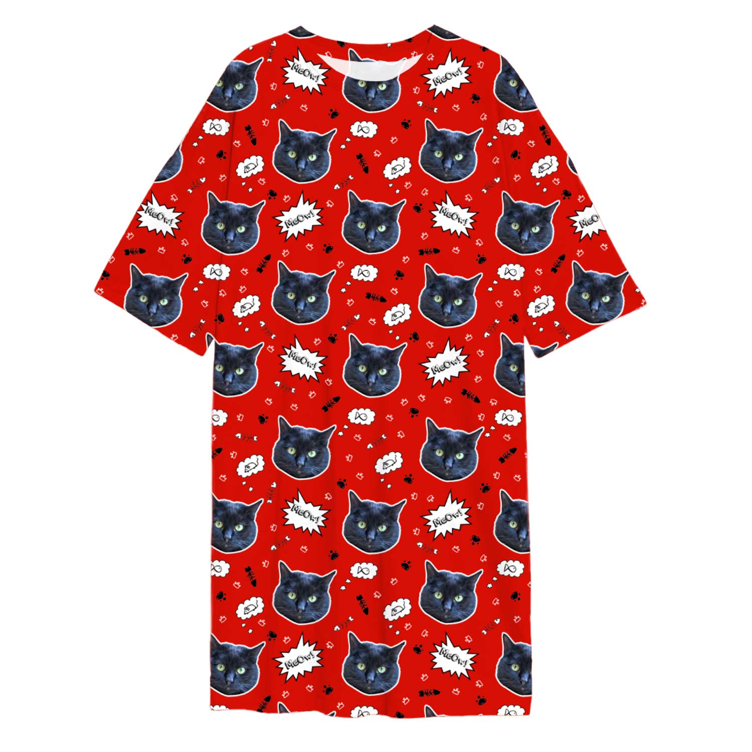 Meow Cat Faces Custom Sleep Tee