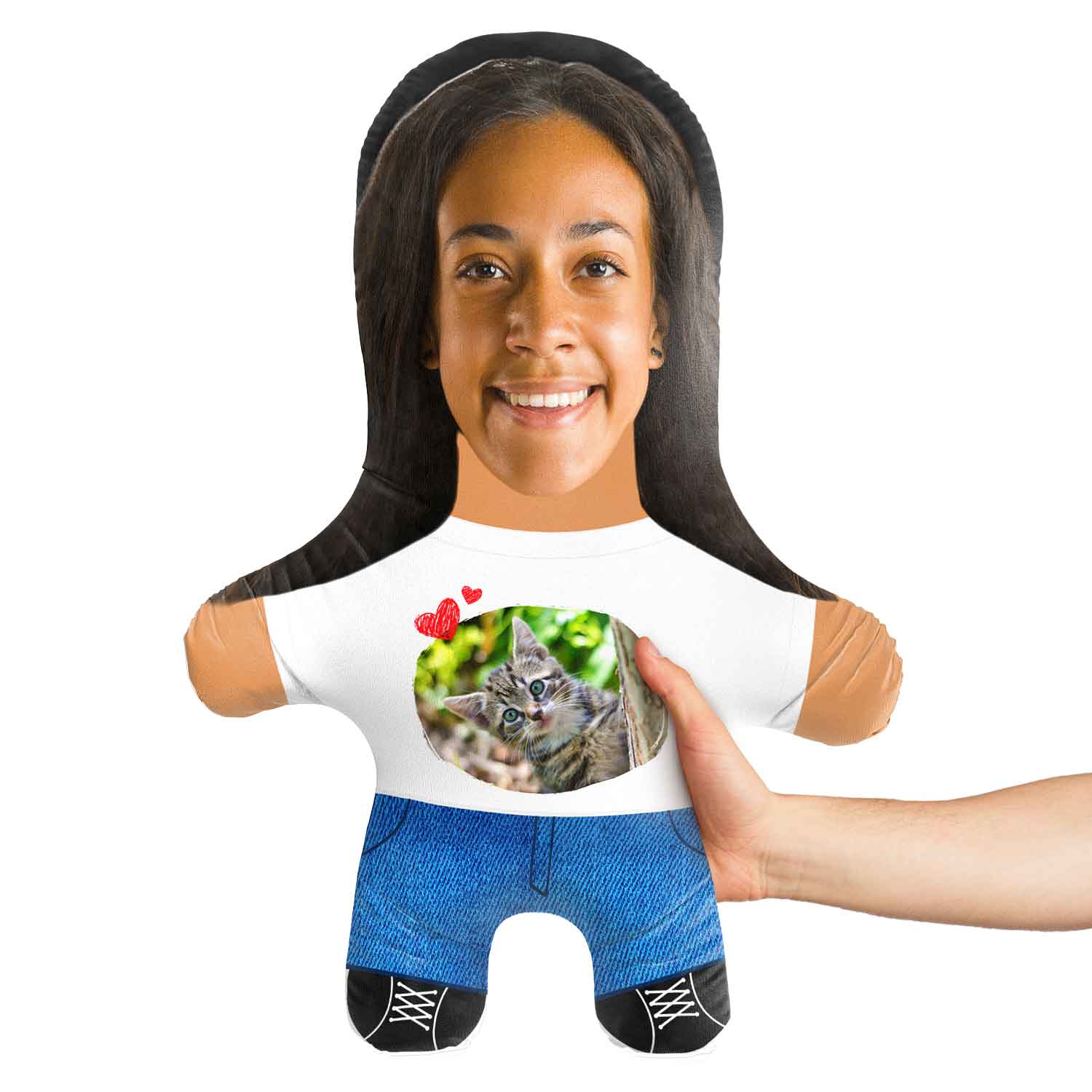 Photo Cat T-Shirt Face Pillow