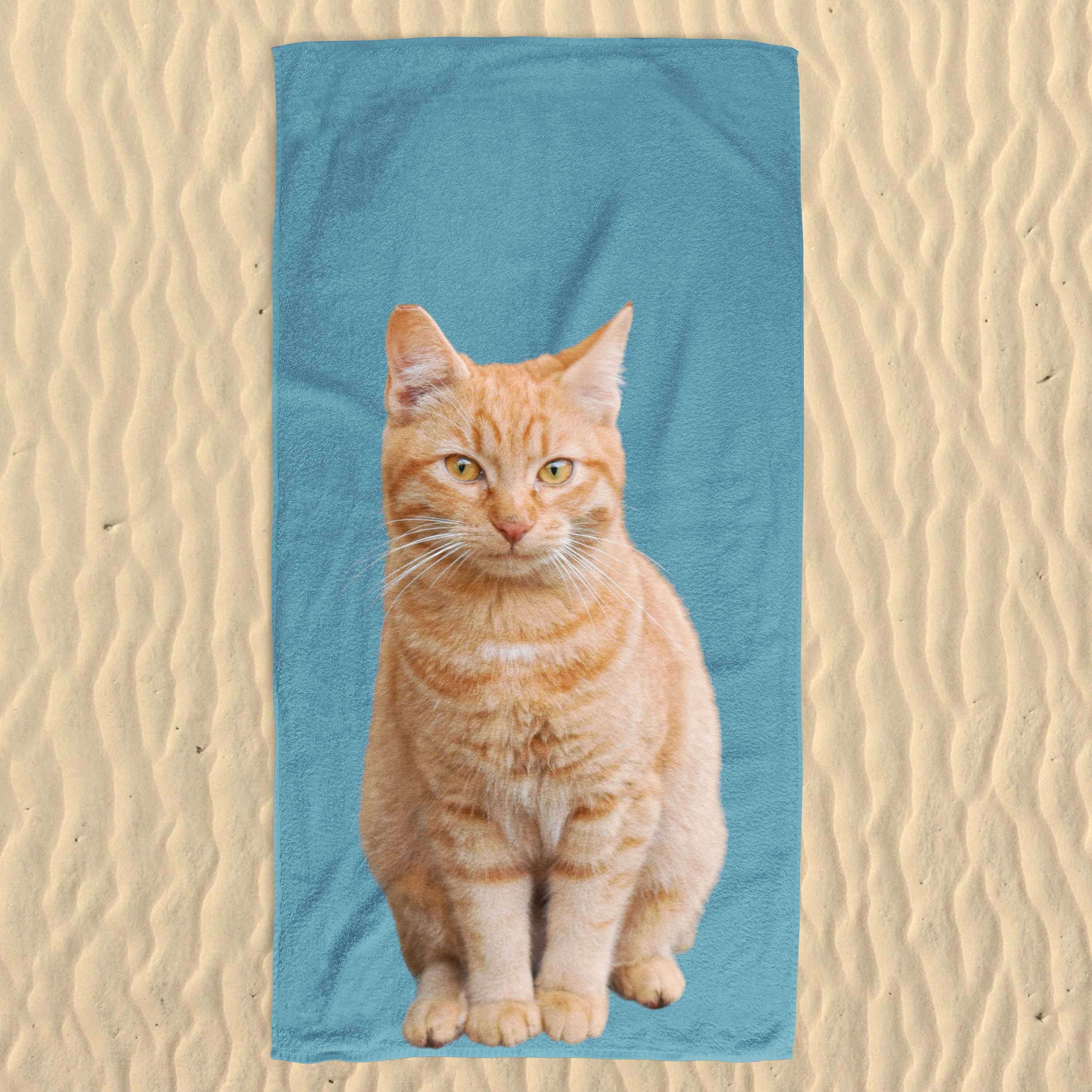 Your Cat Colour Background Beach Towel