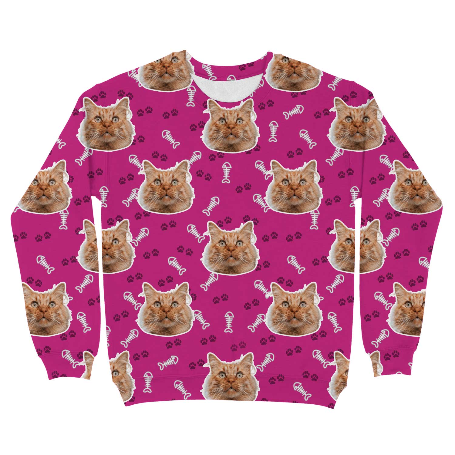 Cat Pattern Personalised Sweatshirt