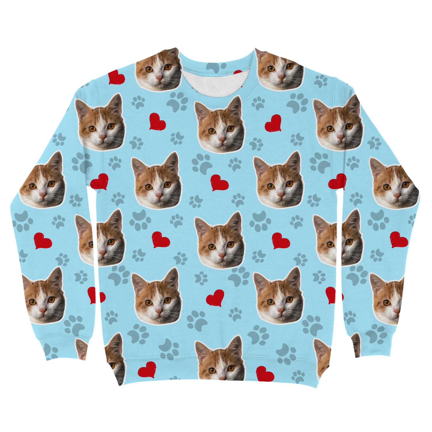 Cat Paws and Hearts Personalised Sweatshirt
