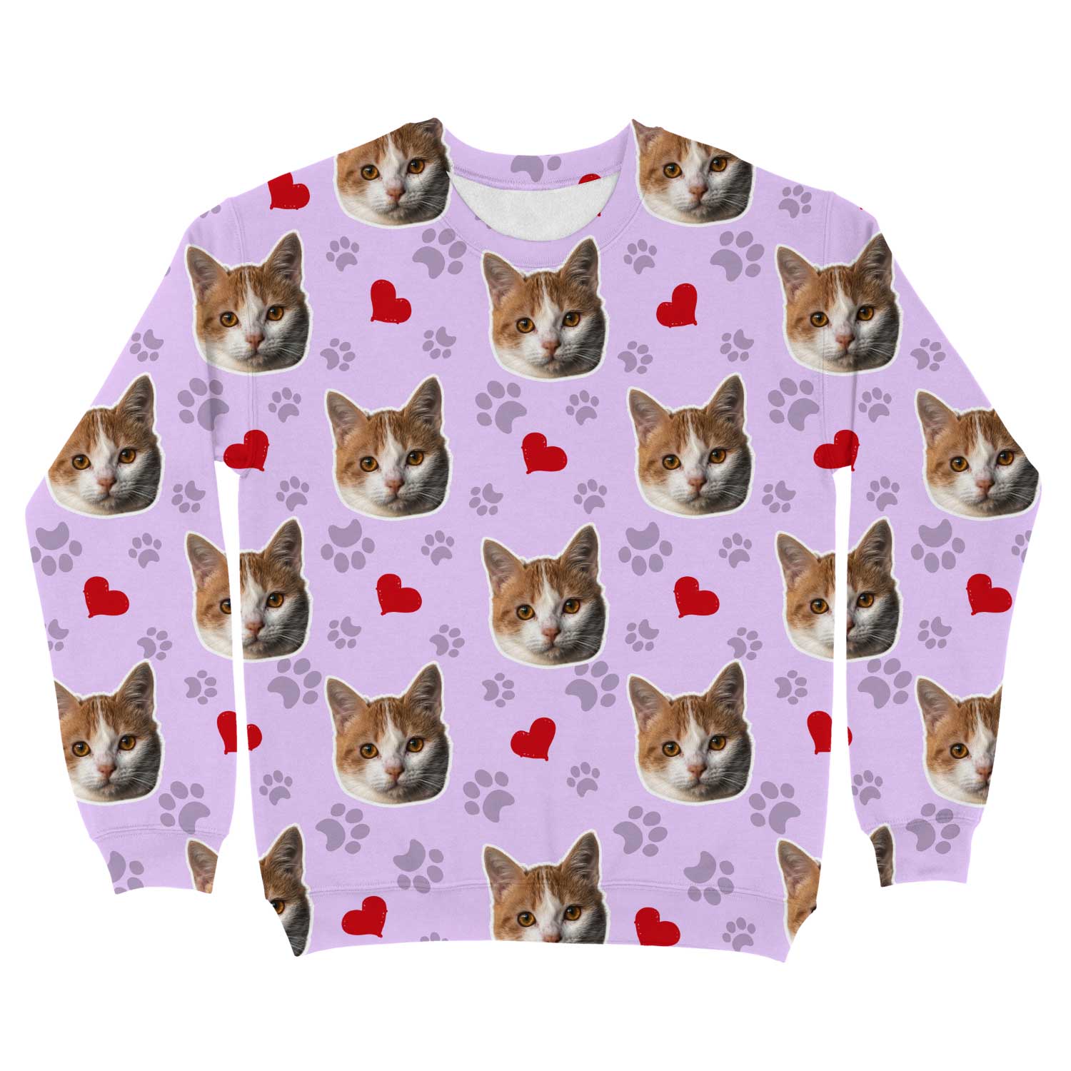 Cat Paws and Hearts Personalised Sweatshirt