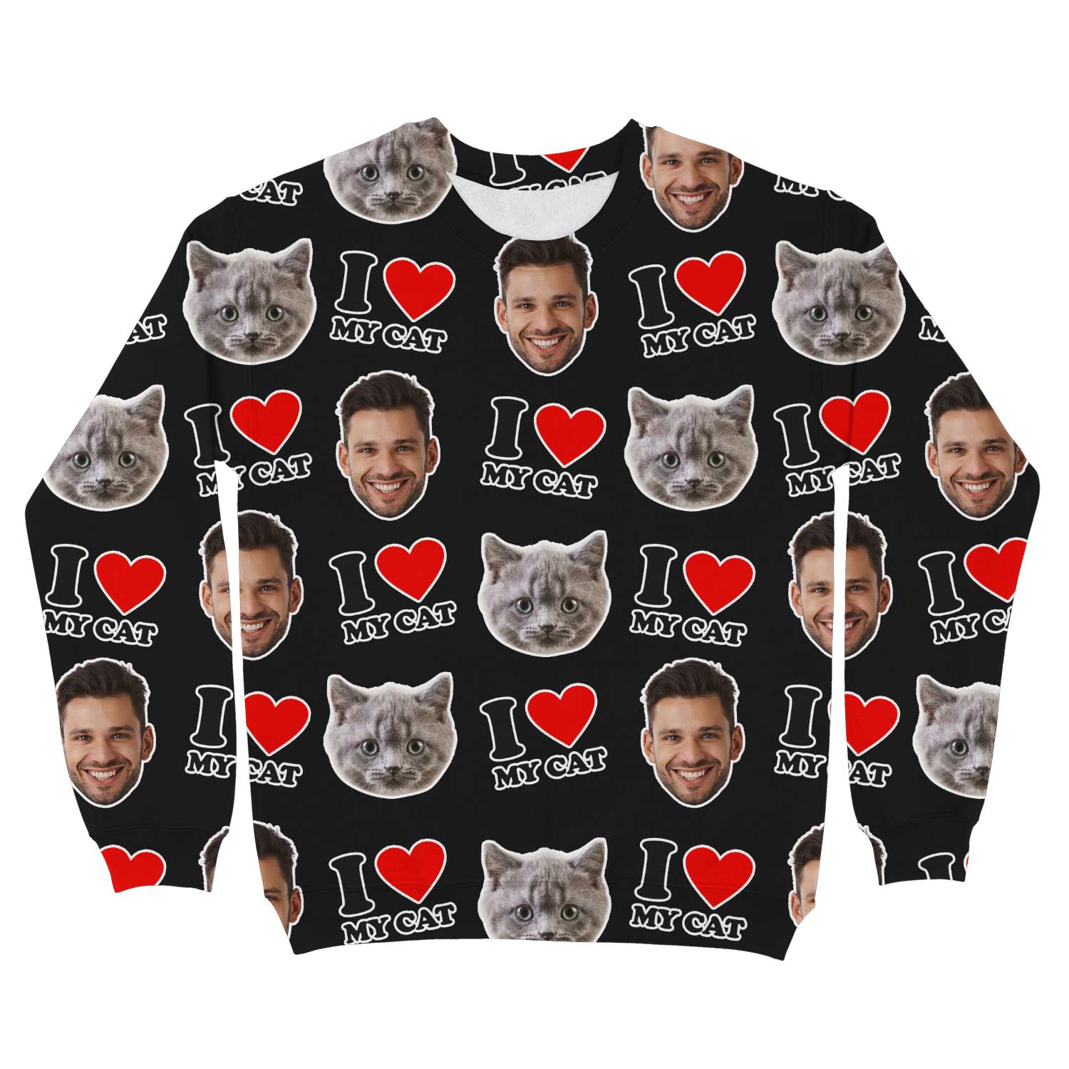 I Heart My Cat Personalised Sweatshirt
