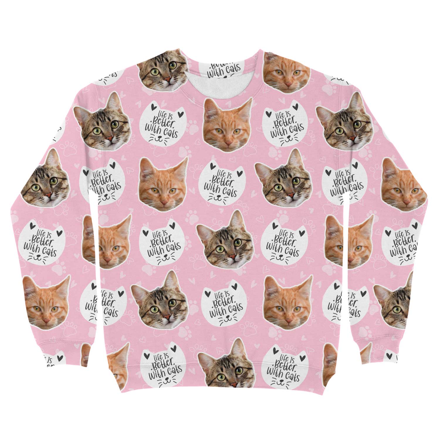 Life Is Better With Cats Personalised Sweatshirt