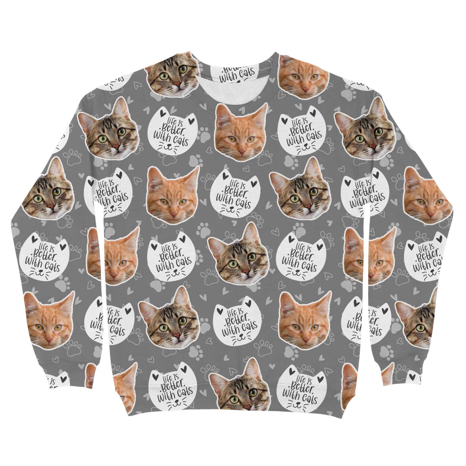 Life Is Better With Cats Personalised Sweatshirt