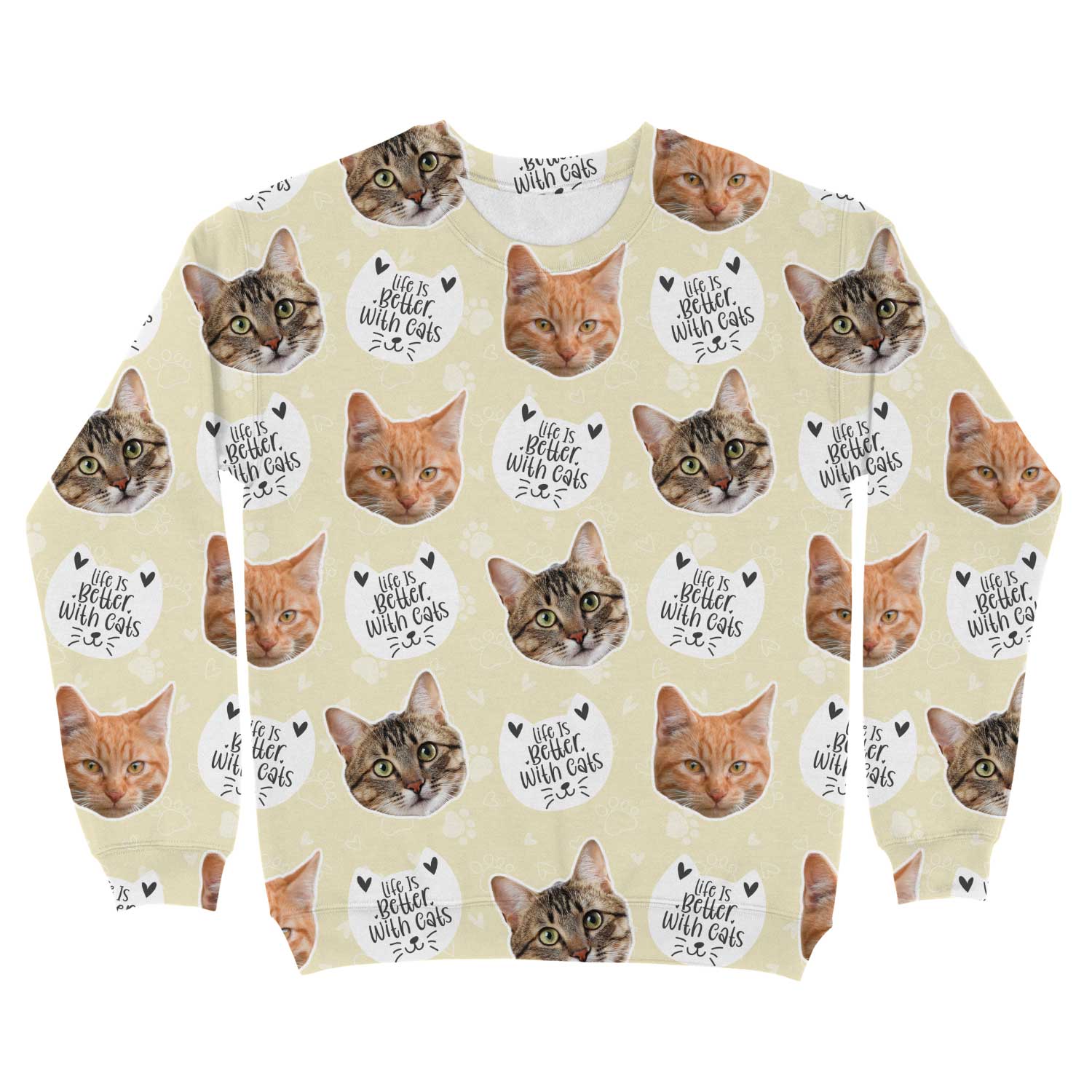 Life Is Better With Cats Personalised Sweatshirt