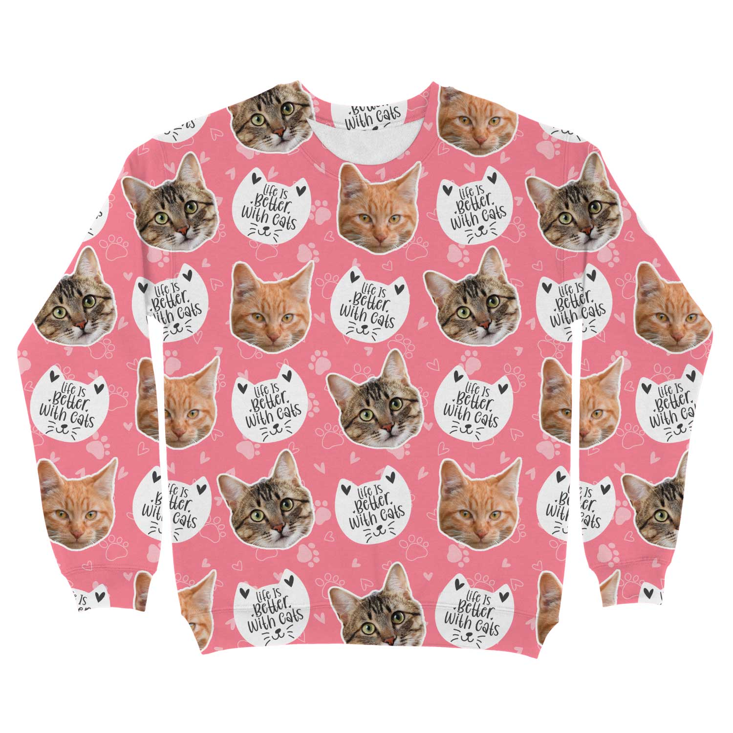 Life Is Better With Cats Personalised Sweatshirt
