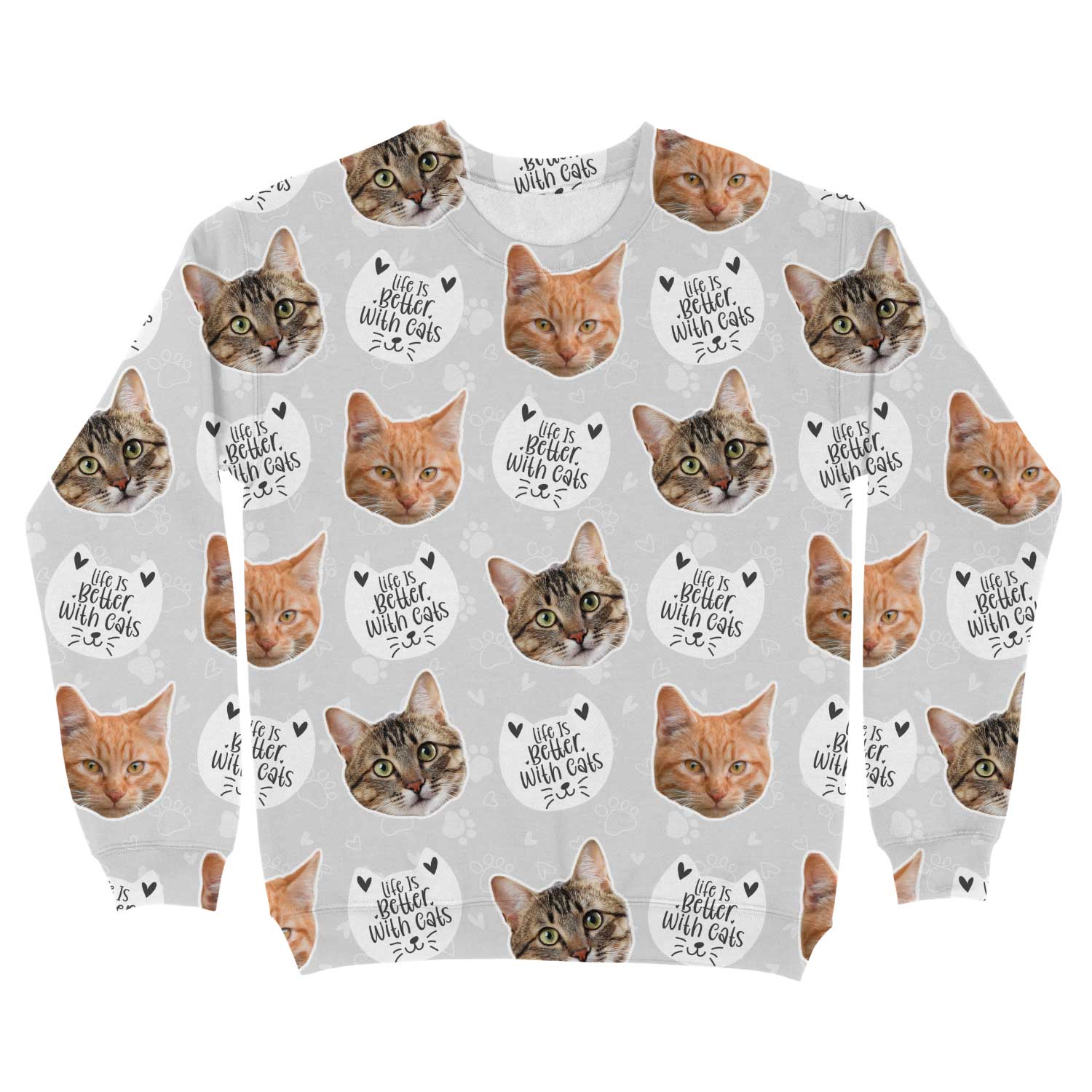 Life Is Better With Cats Personalised Sweatshirt