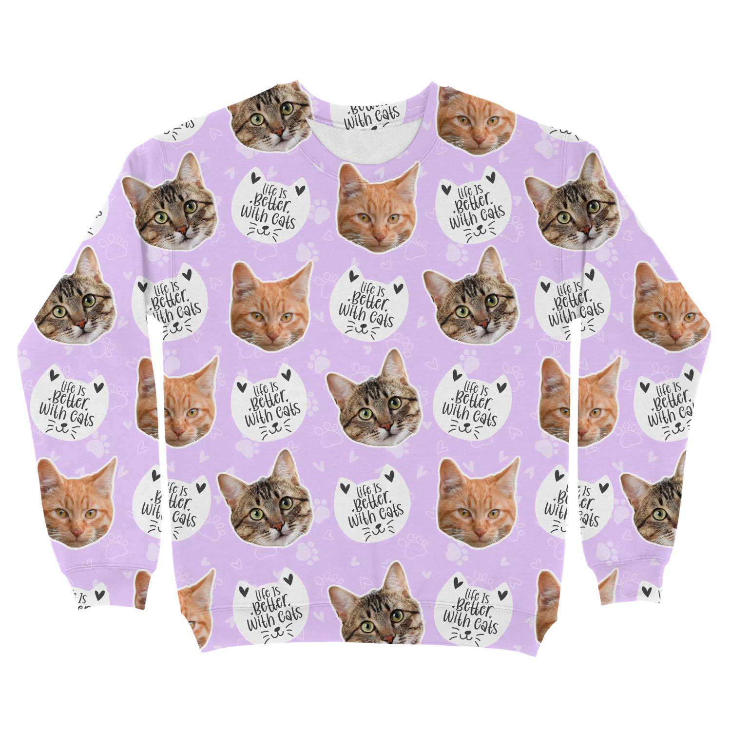Life Is Better With Cats Personalised Sweatshirt
