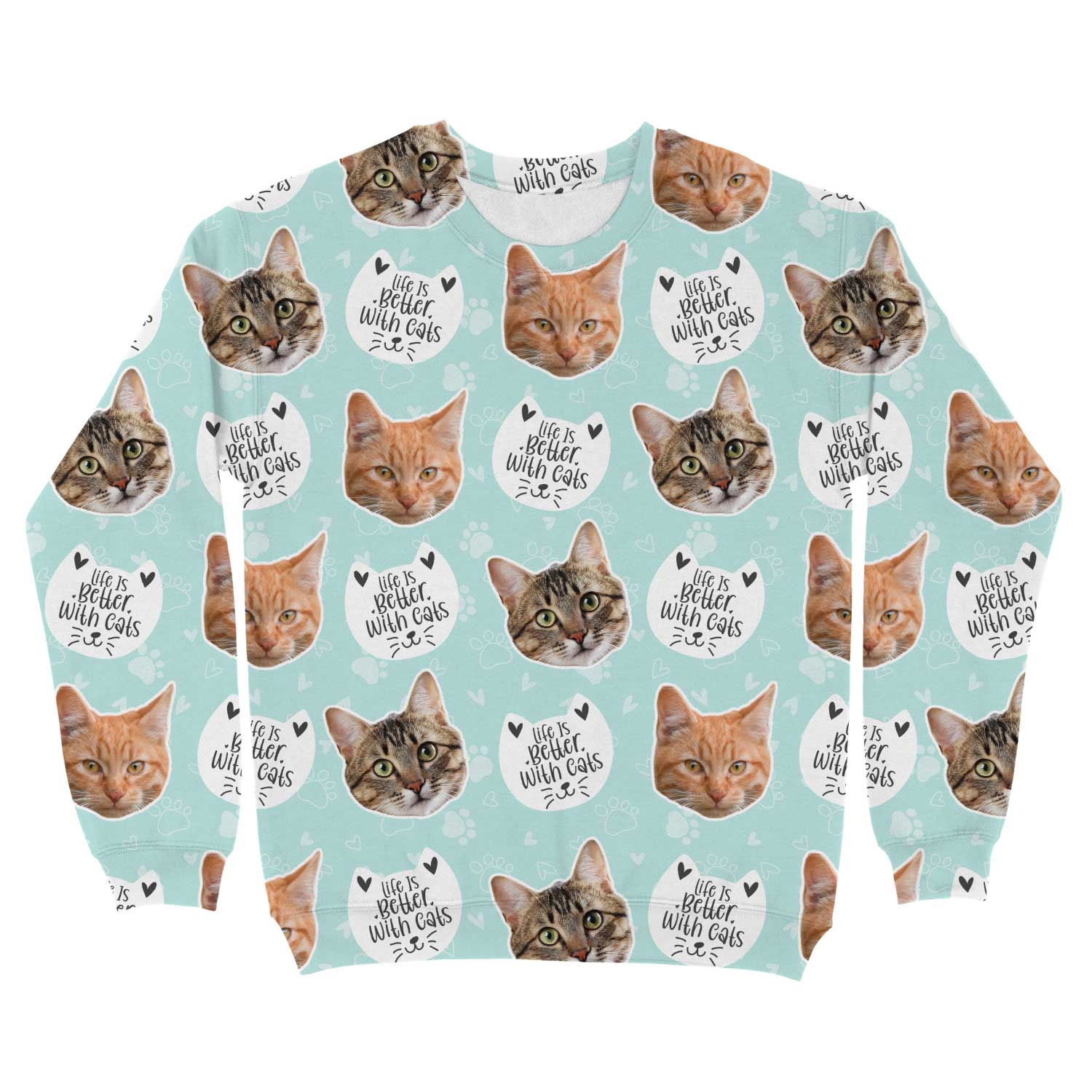 Life Is Better With Cats Personalised Sweatshirt