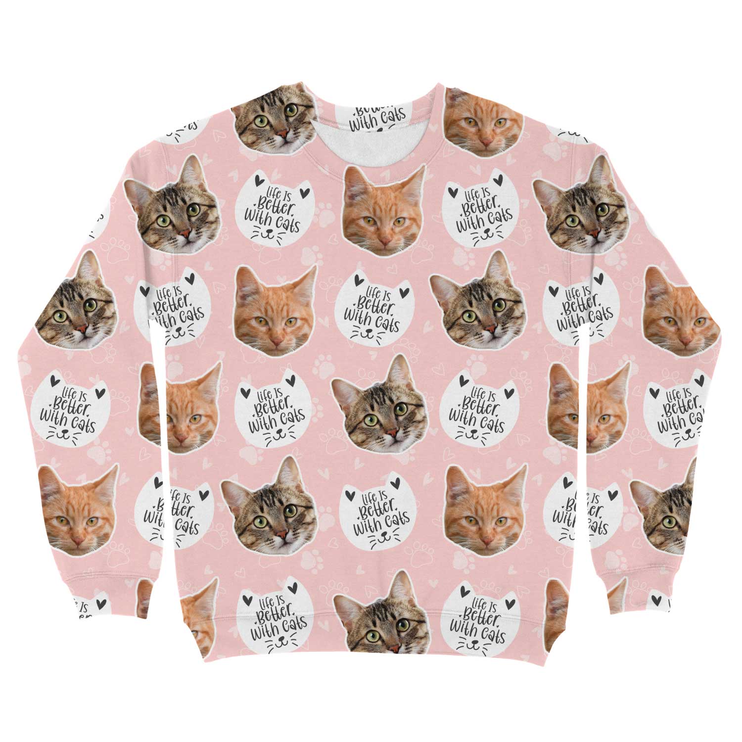 Life Is Better With Cats Personalised Sweatshirt