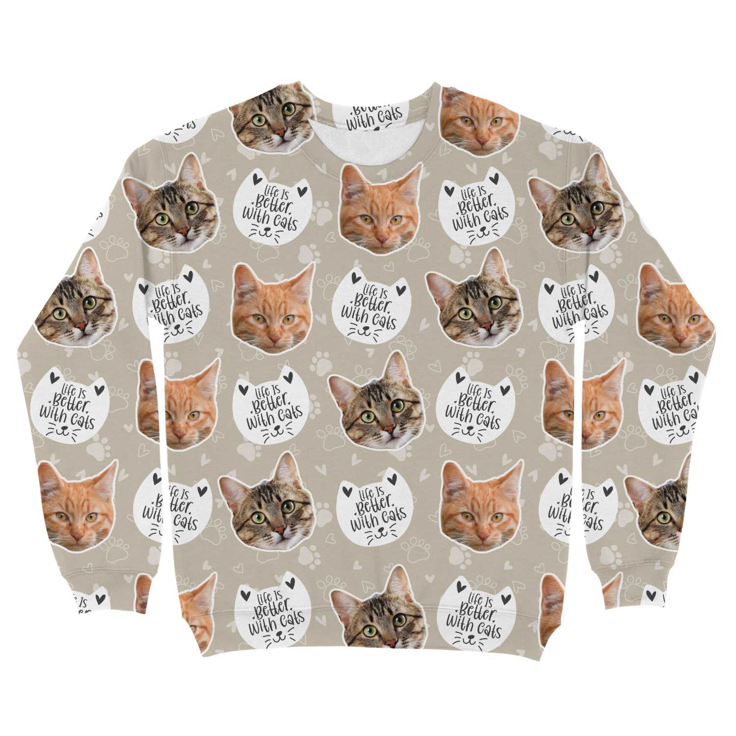 Life Is Better With Cats Personalised Sweatshirt