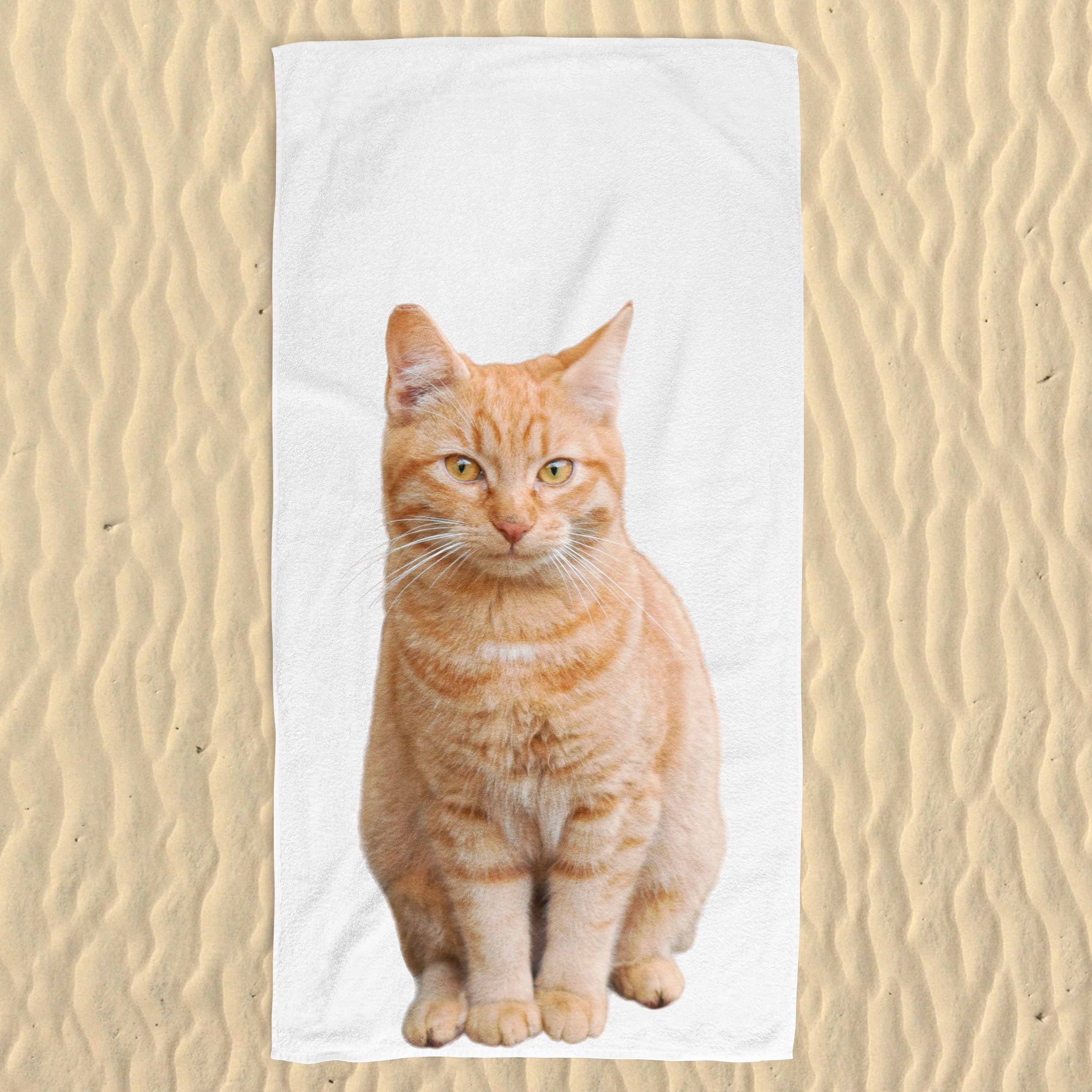 Your Cat Colour Background Beach Towel