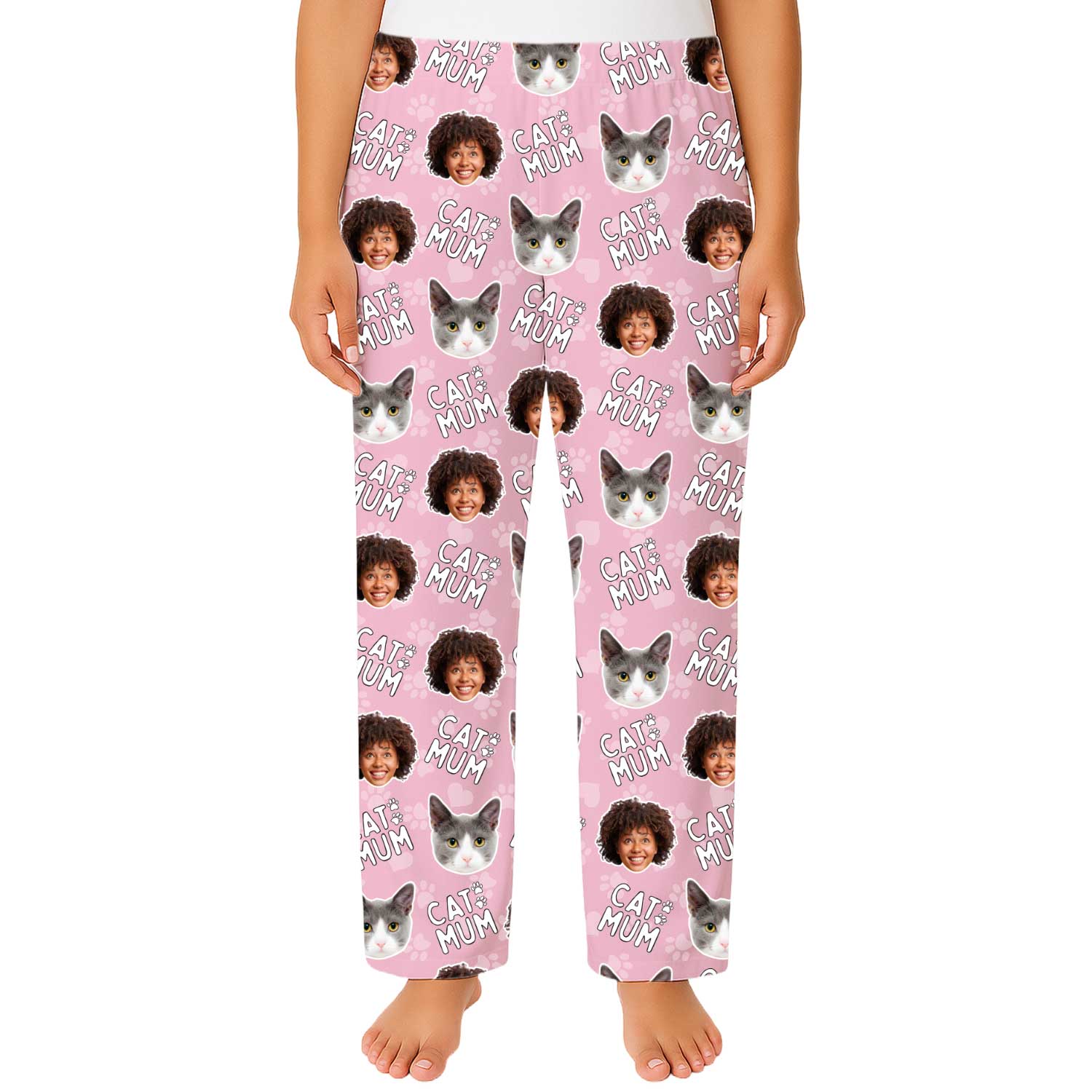 Women's Cat Mum Personalised PJ Bottoms