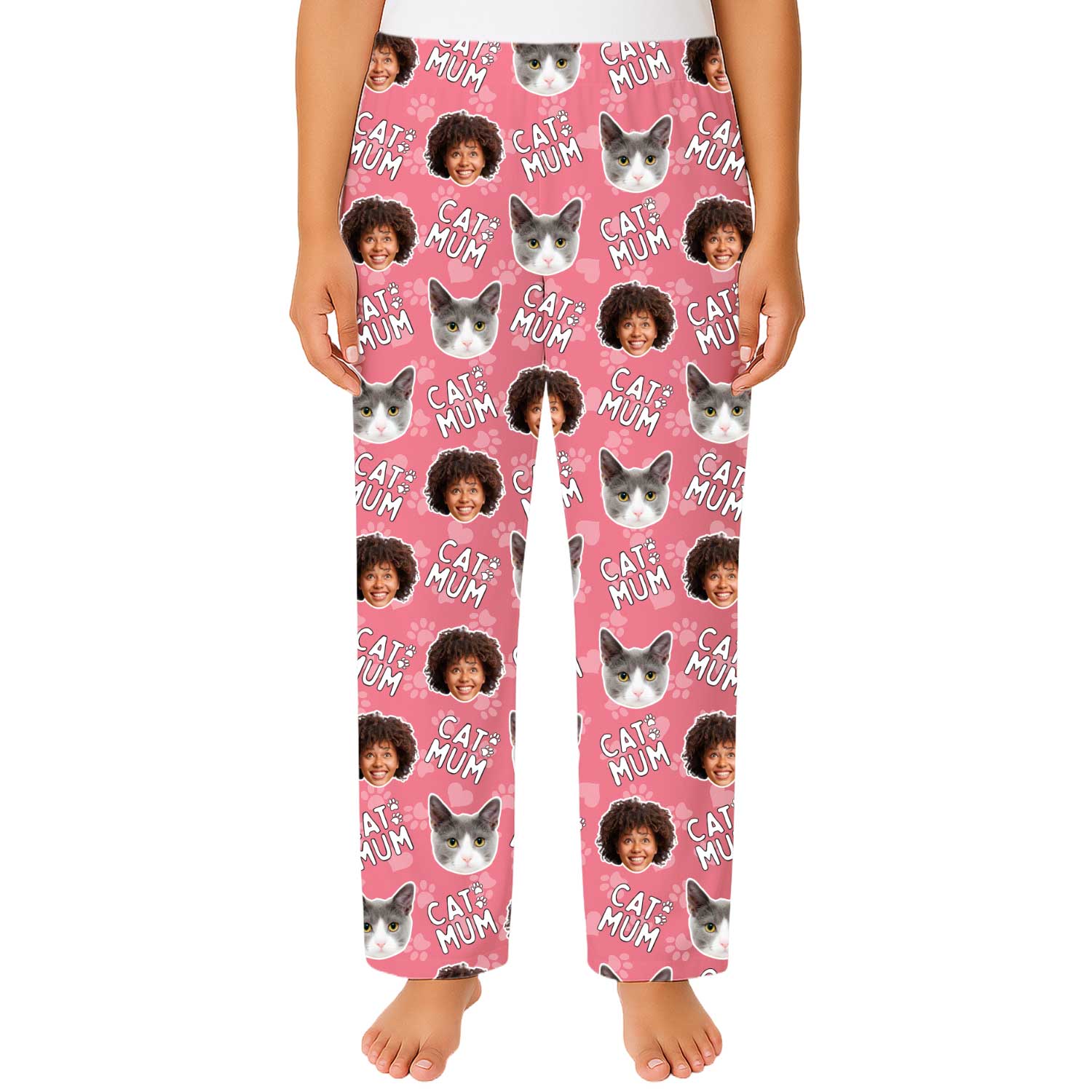 Women's Cat Mum Personalised PJ Bottoms