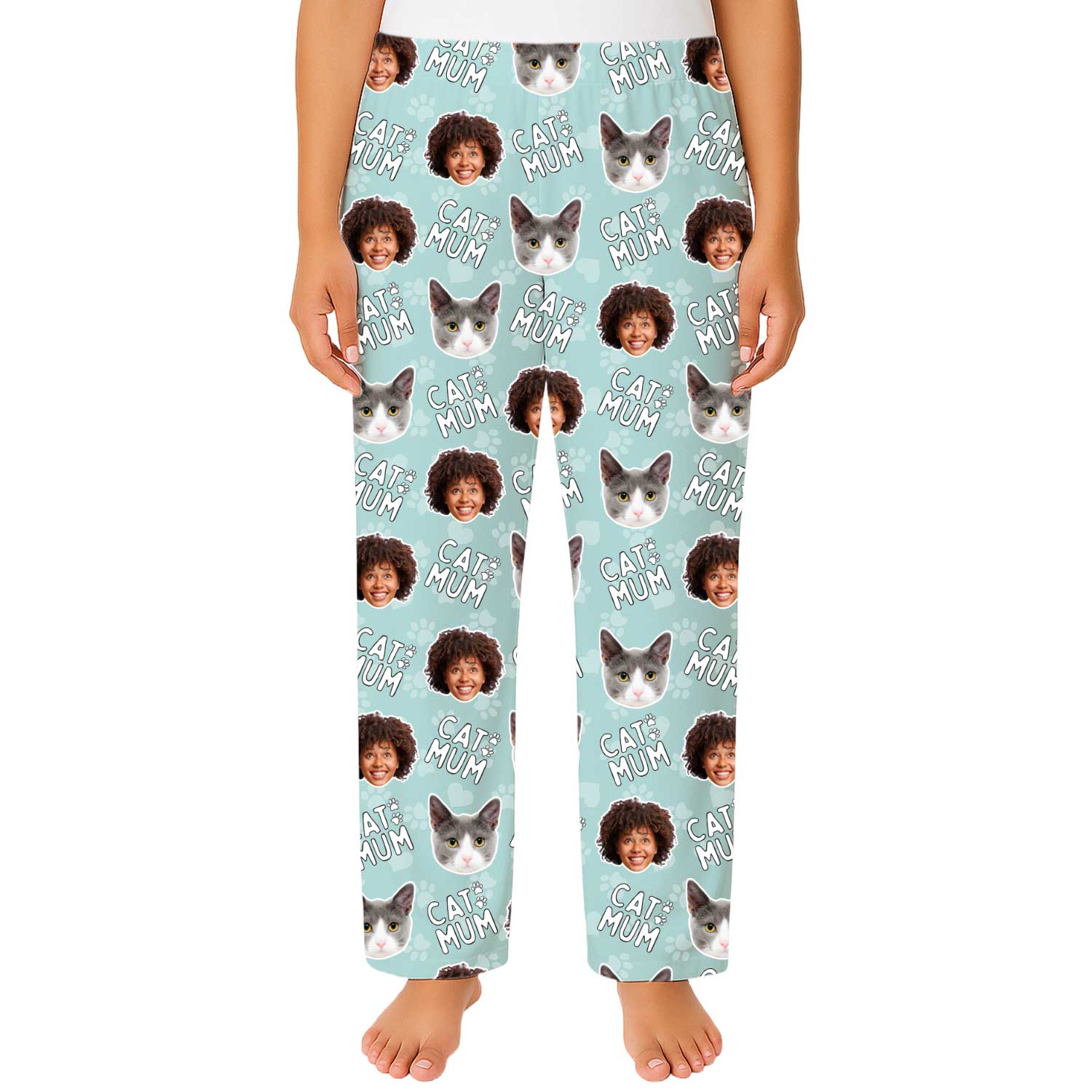 Women's Cat Mum Personalised PJ Bottoms