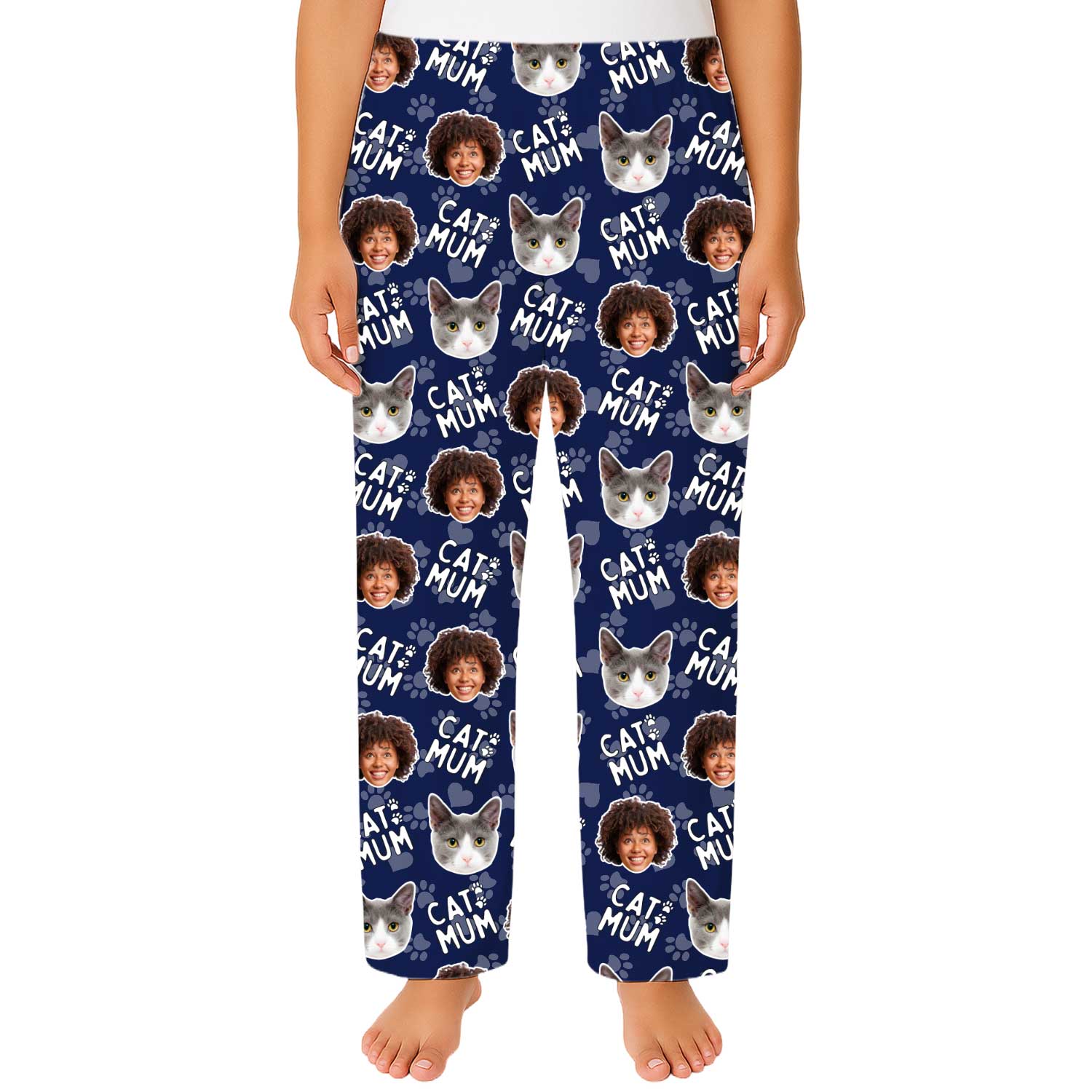 Women's Cat Mum Personalised PJ Bottoms