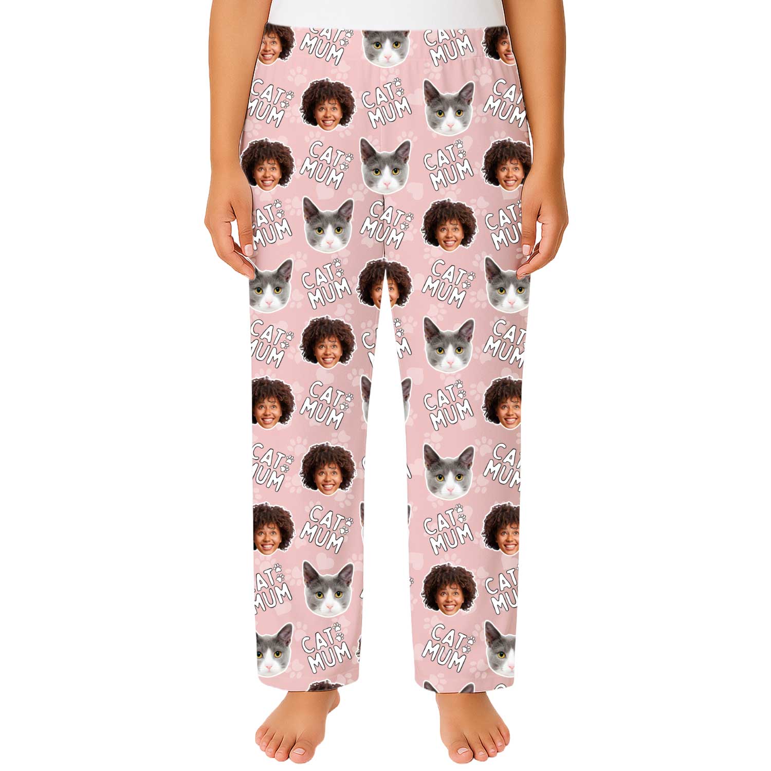 Women's Cat Mum Personalised PJ Bottoms